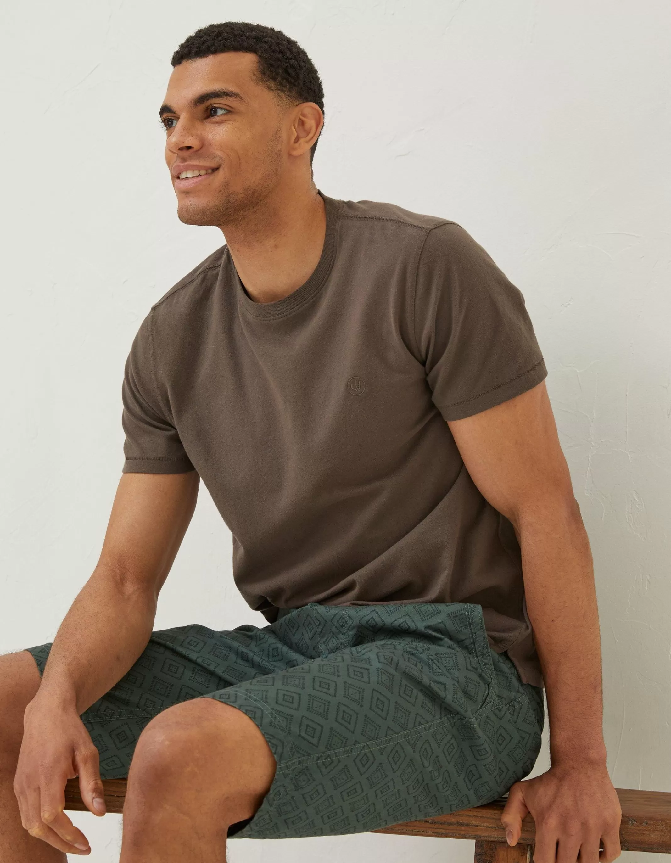 Online FatFace Seaton Tile Print Shorts Emerald Green