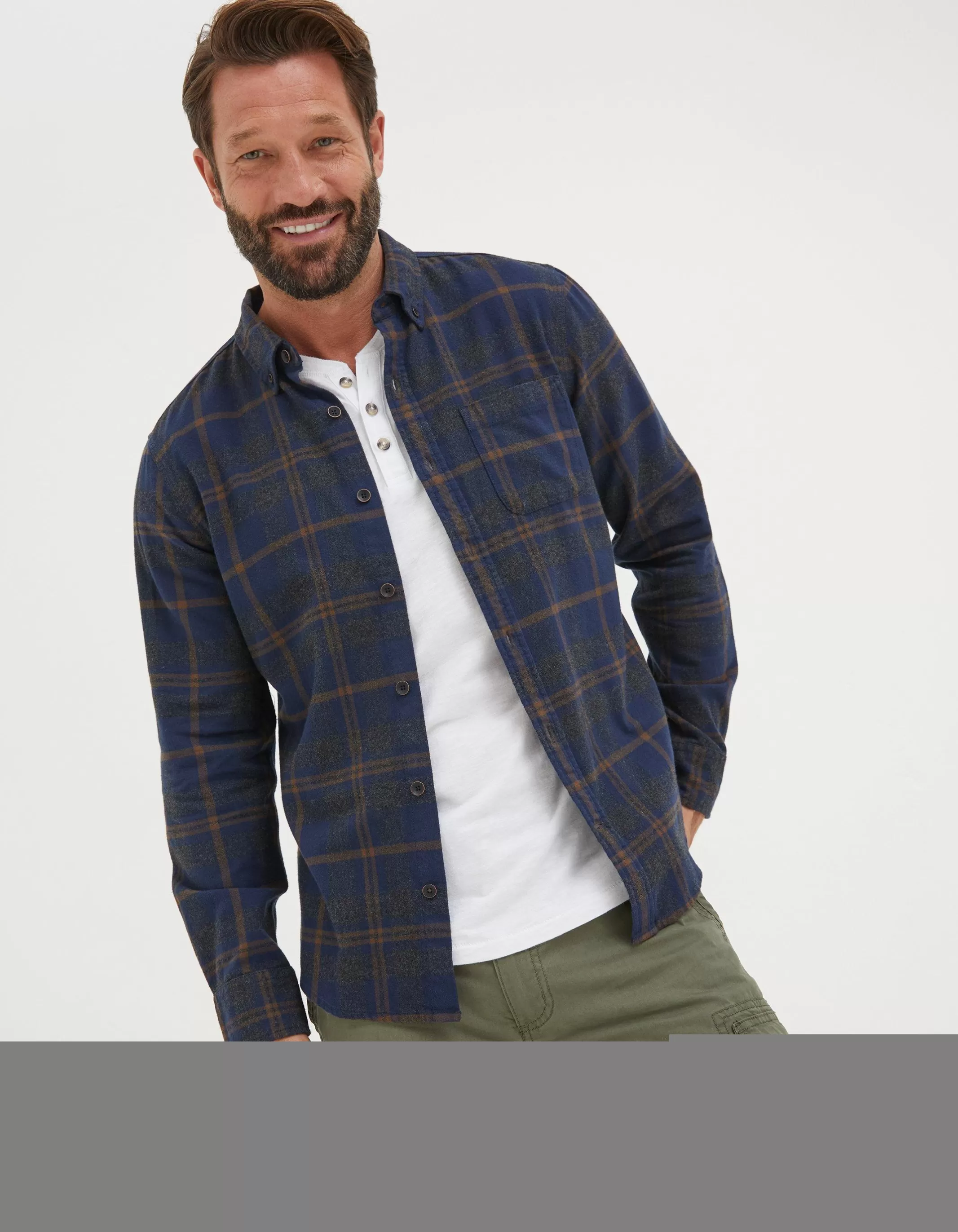 Store FatFace Selwood Check Shirt Navy