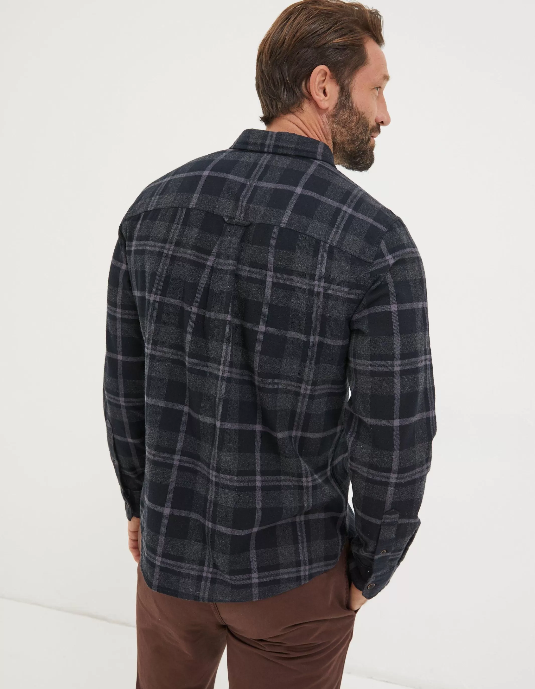 Cheap FatFace Selwood Check Shirt Black