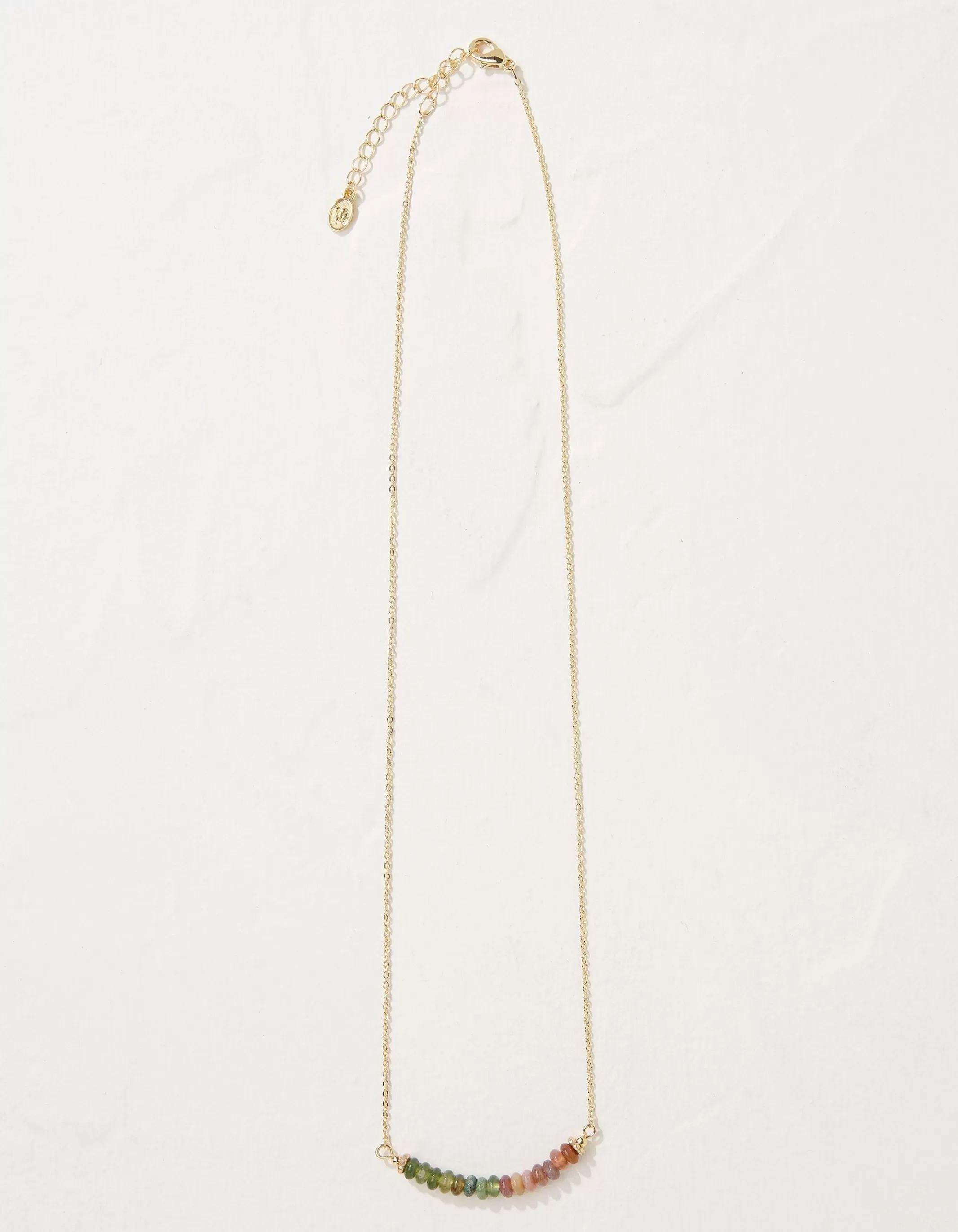 Sale FatFace Semi Precious Disc Necklace Gold