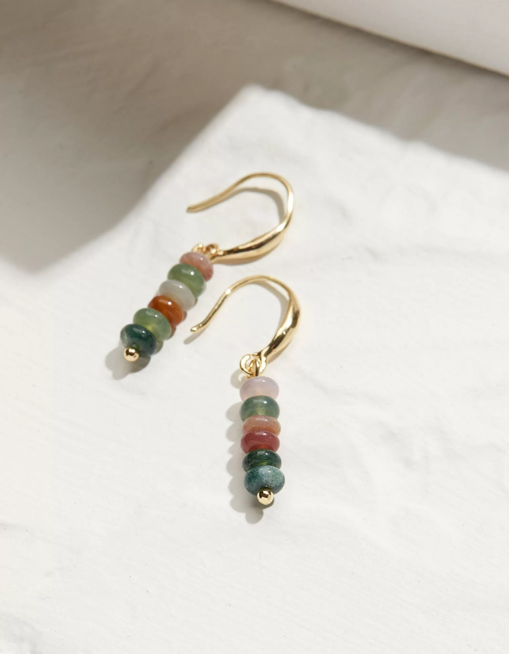 Online FatFace Semi Precious Drop Earrings Multi
