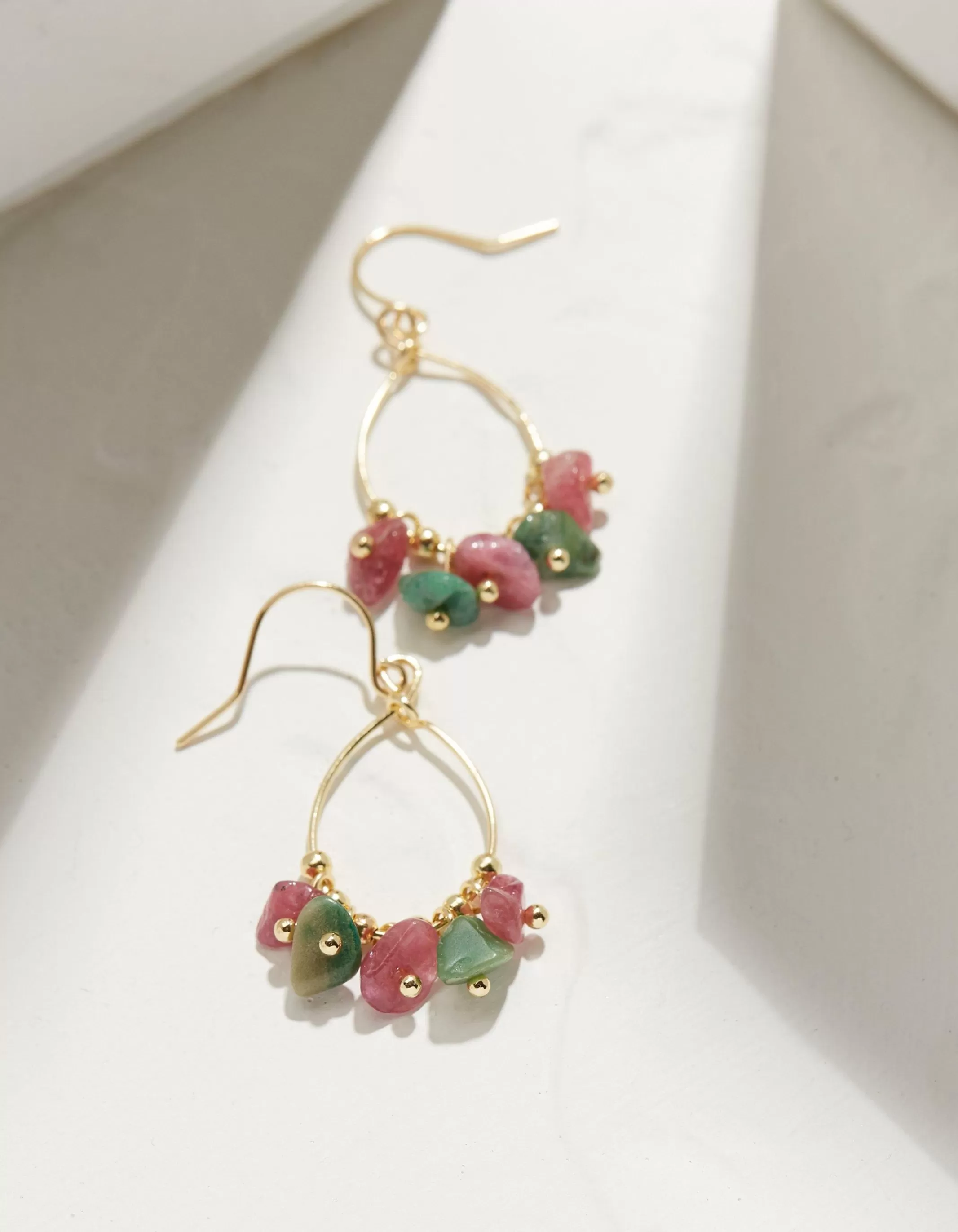Sale FatFace Semi Precious Stone Drop Earrings Multi