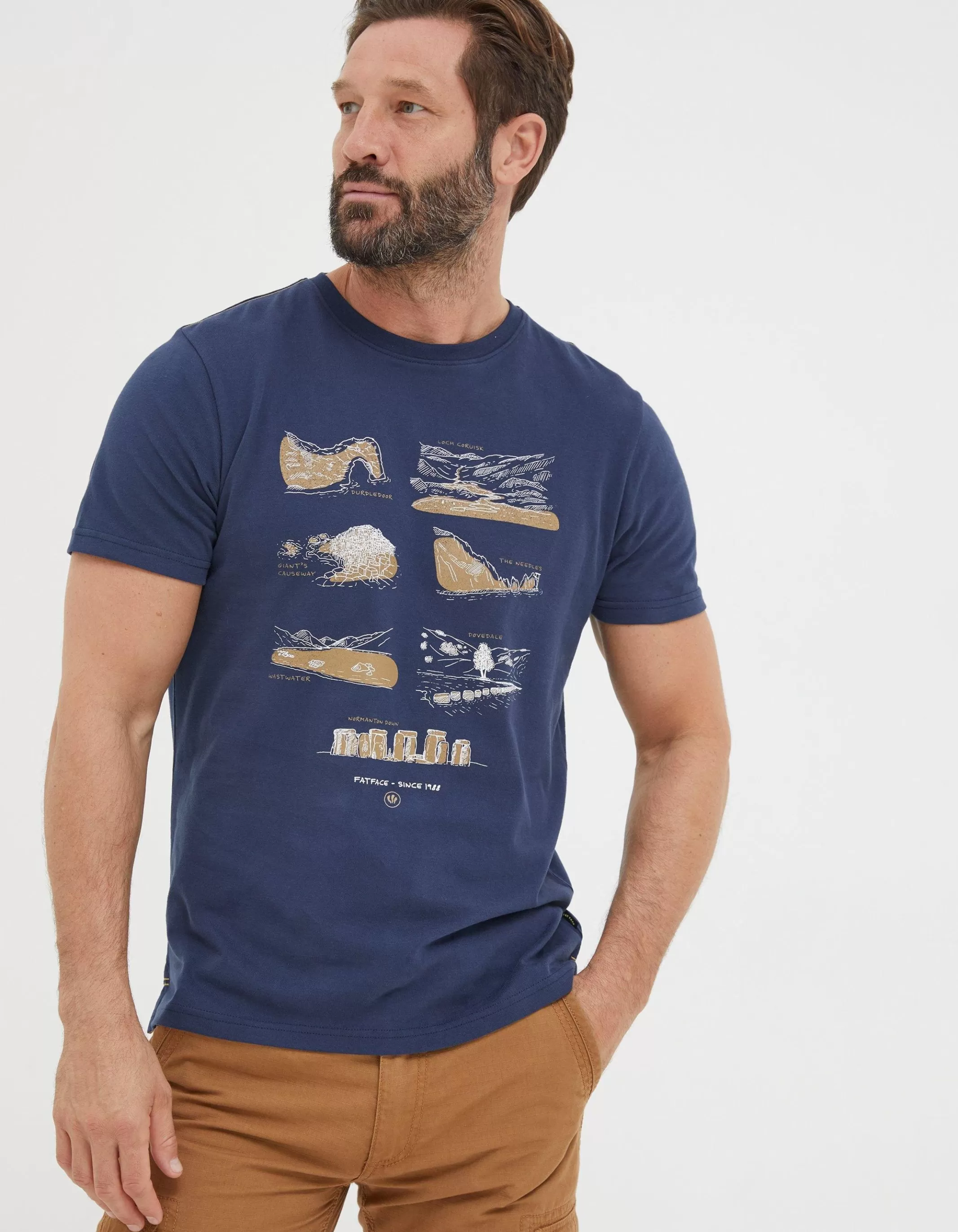 Best FatFace Seven Wonders T-Shirt Navy