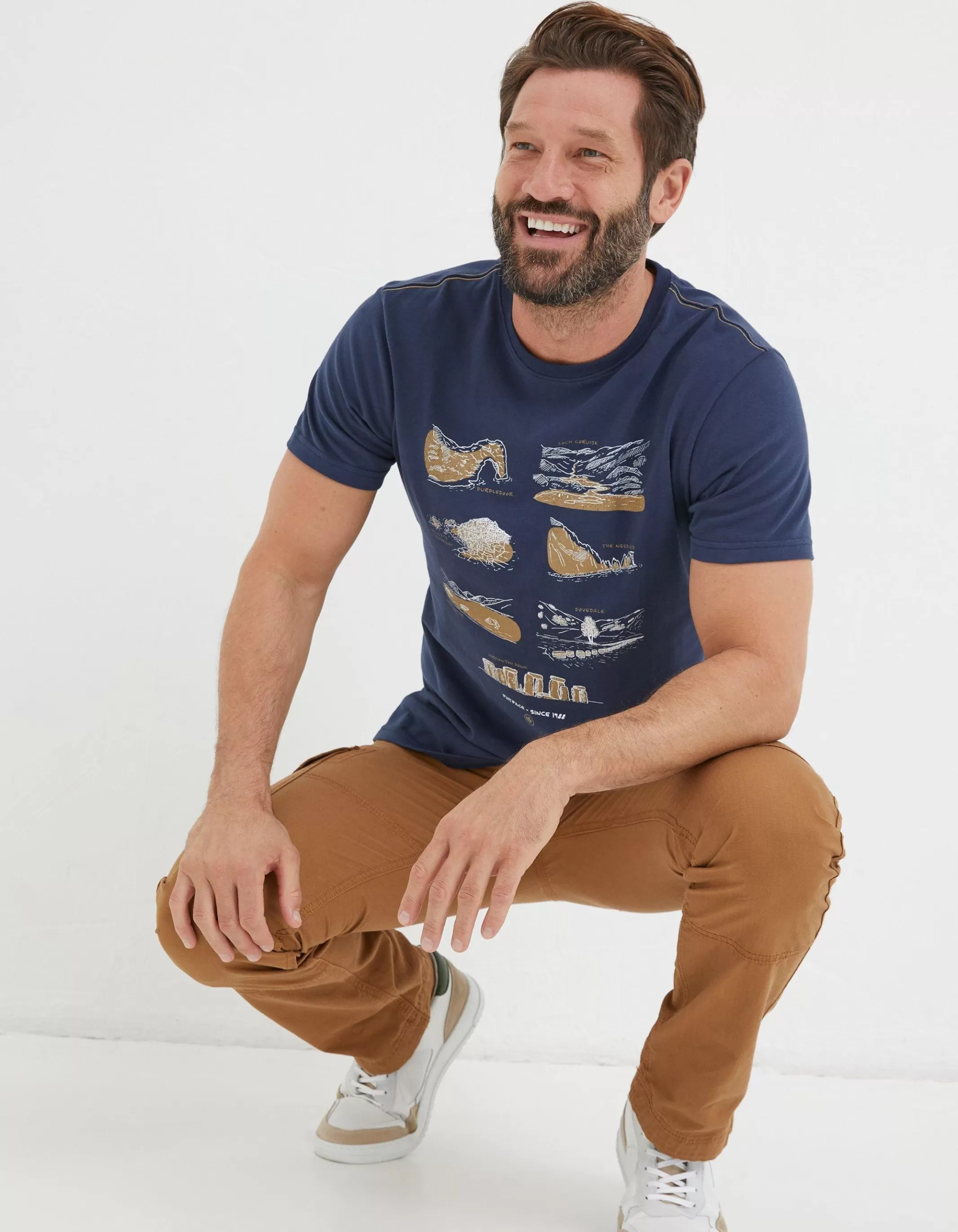 Best FatFace Seven Wonders T-Shirt Navy