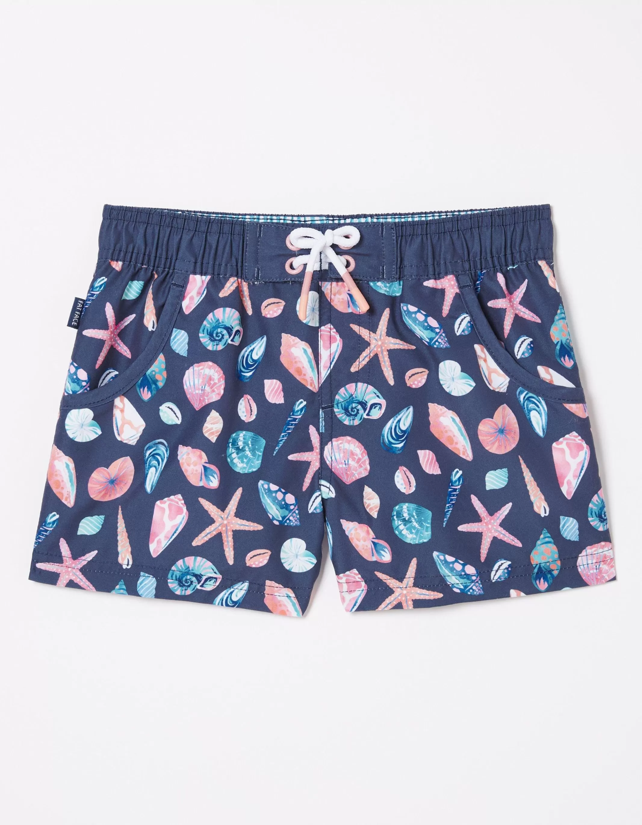 Discount FatFace Shell Print Swim Shorts Navy