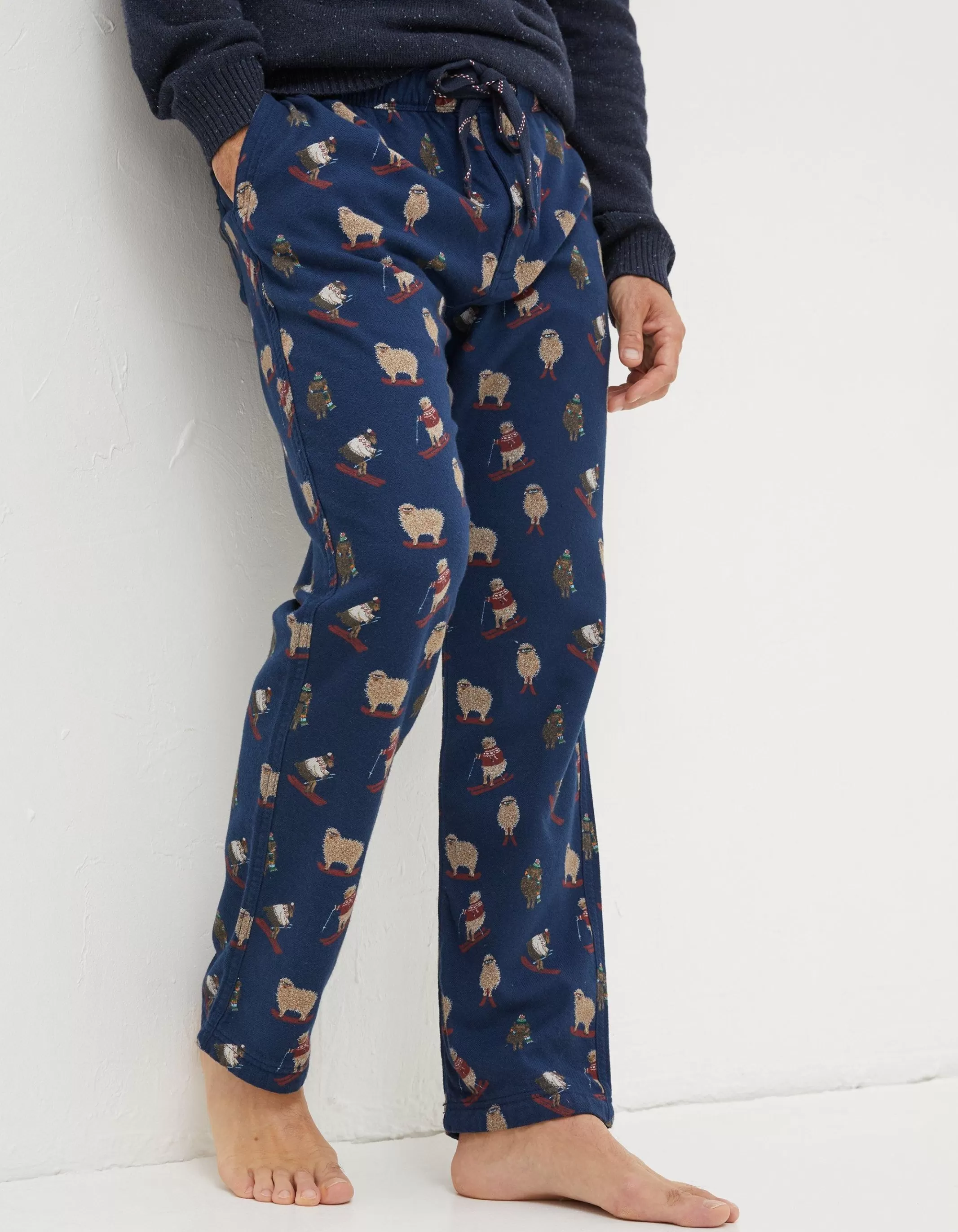 Best FatFace Shelter Stevie Sheep Print Pyjama Bottoms Navy