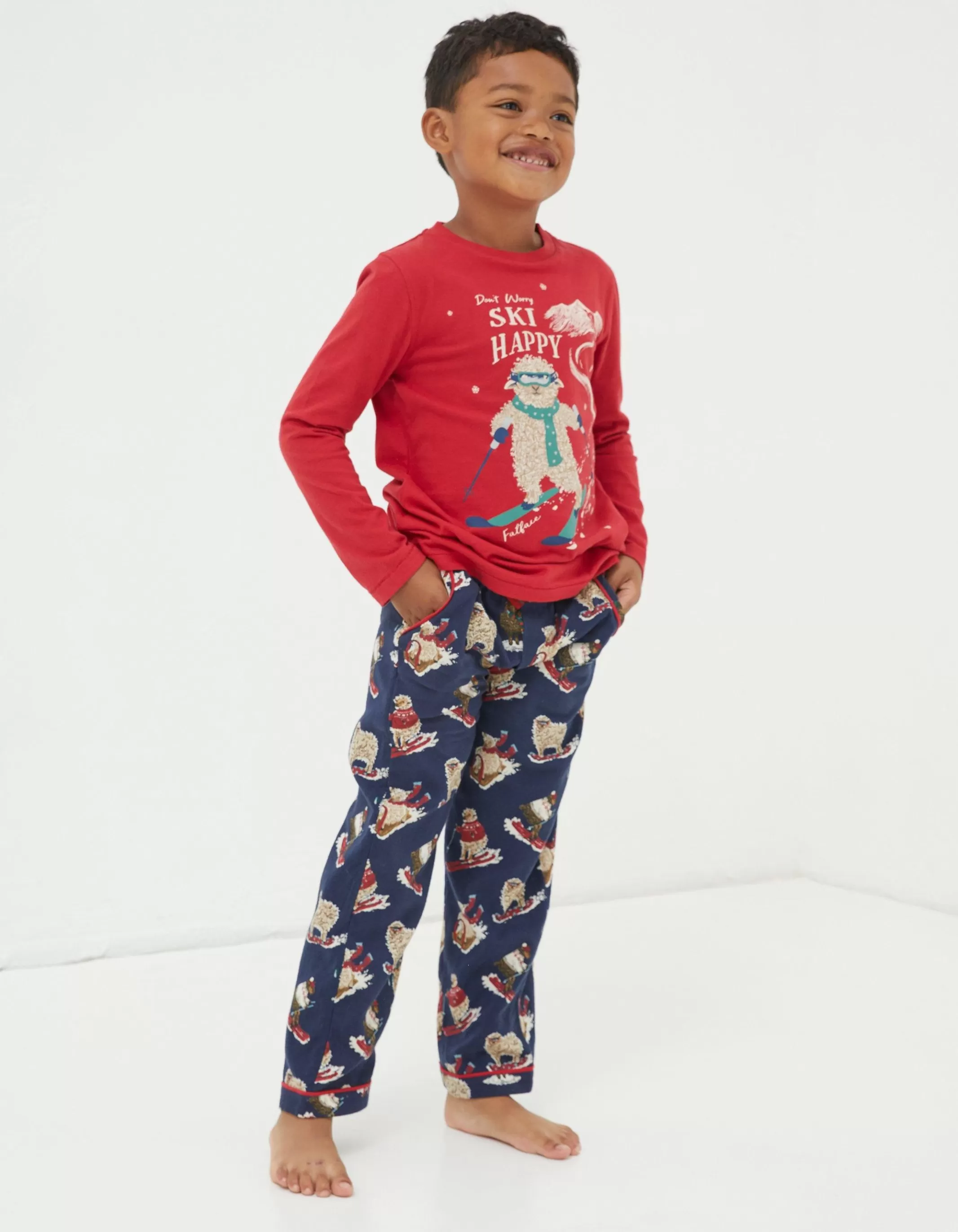 Cheap FatFace Shelter Stevie Sheep Pyjama Set Navy