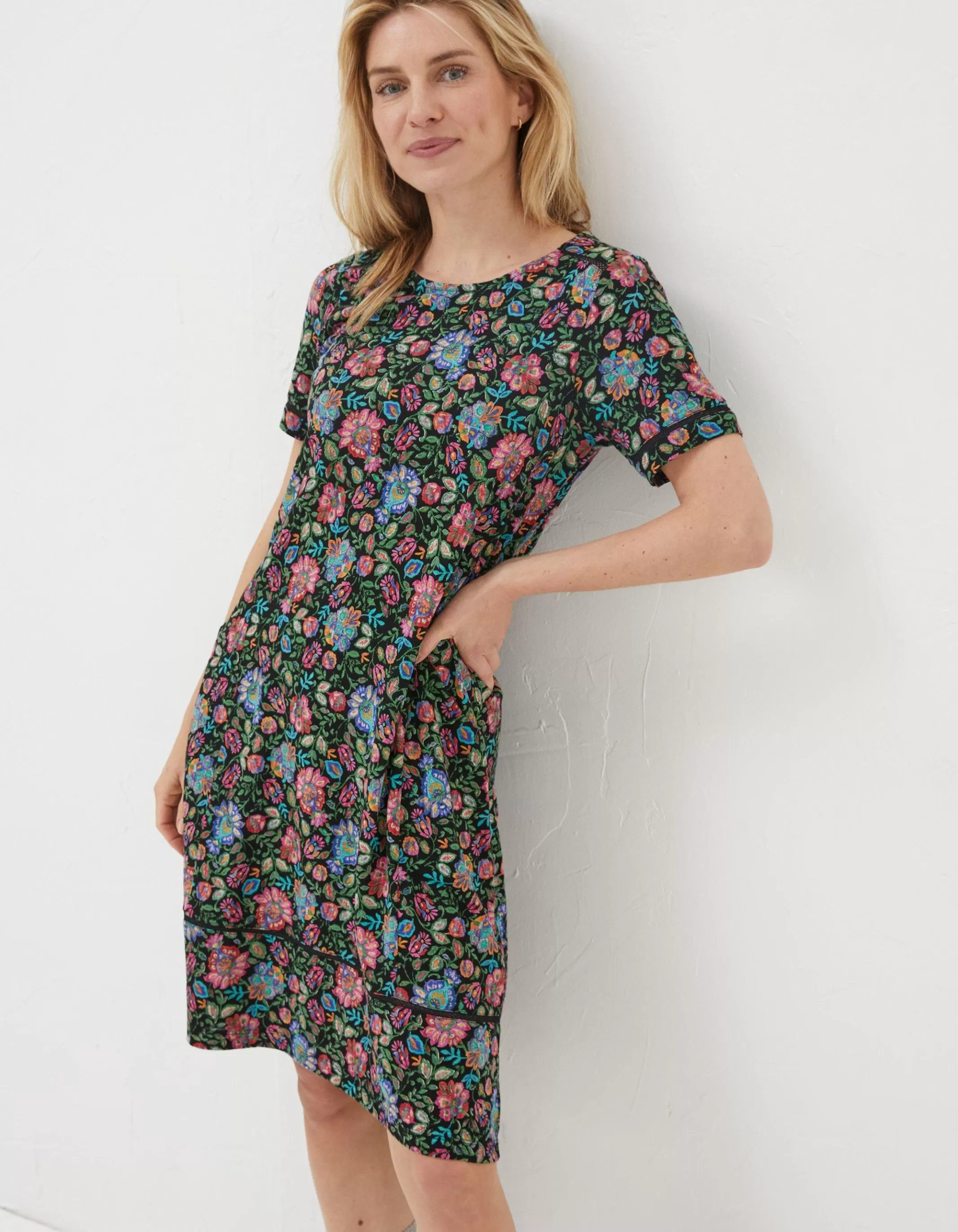 Fashion FatFace Simone Floral Jersey Dress Multi