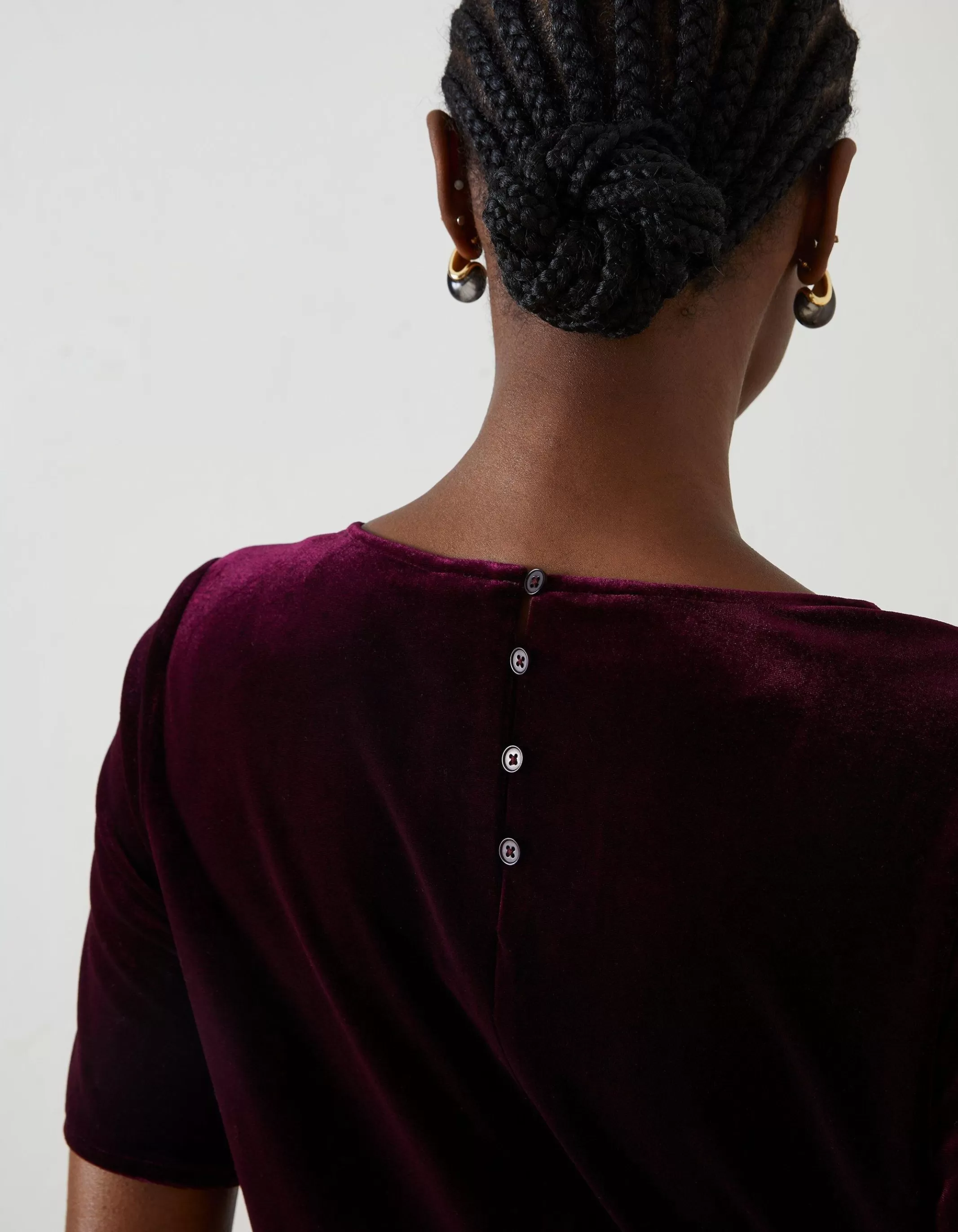 Best Sale FatFace Simone Velvet Dress Dark Plum