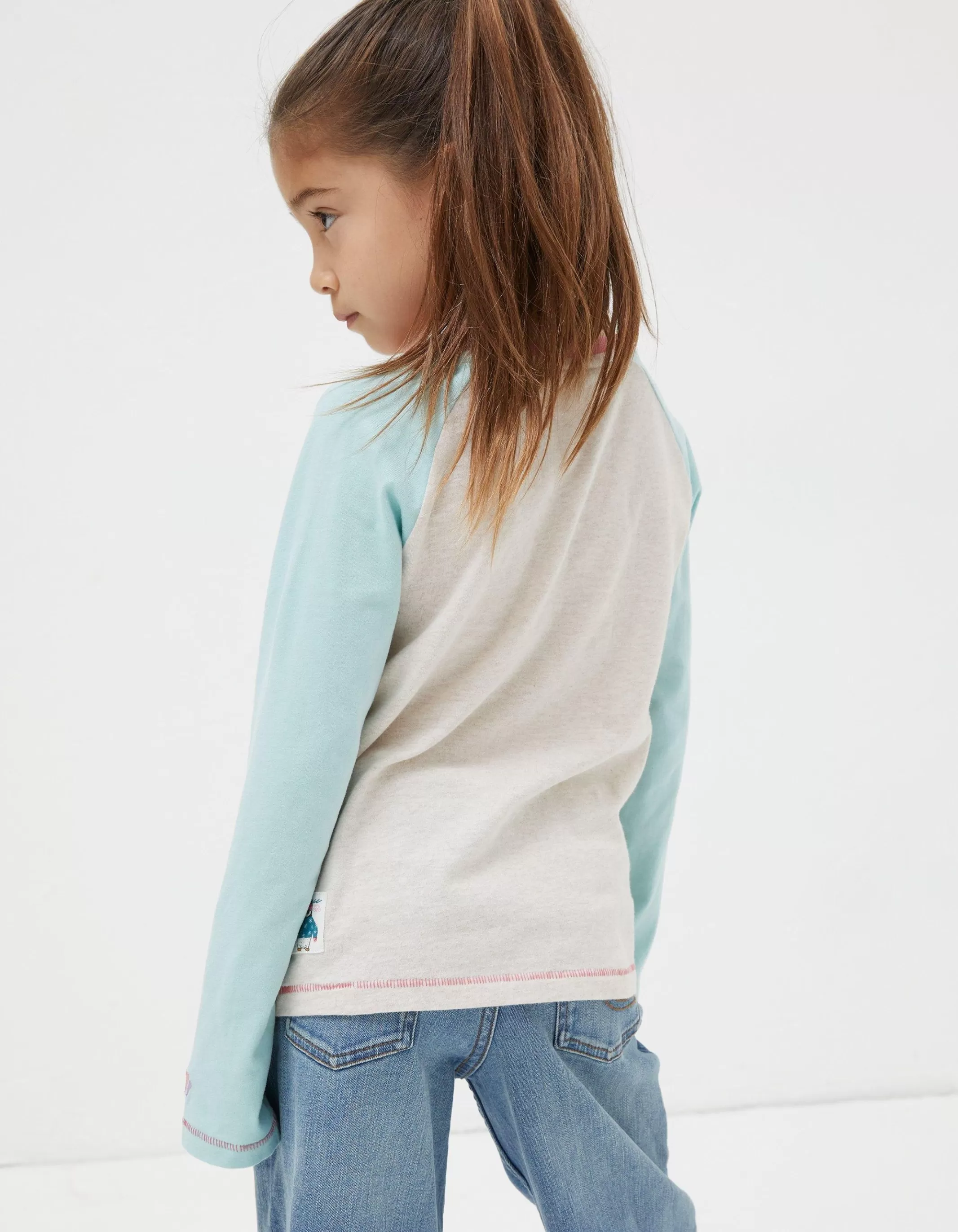 Fashion FatFace Ski Raglan Jersey T-Shirt Oatmeal
