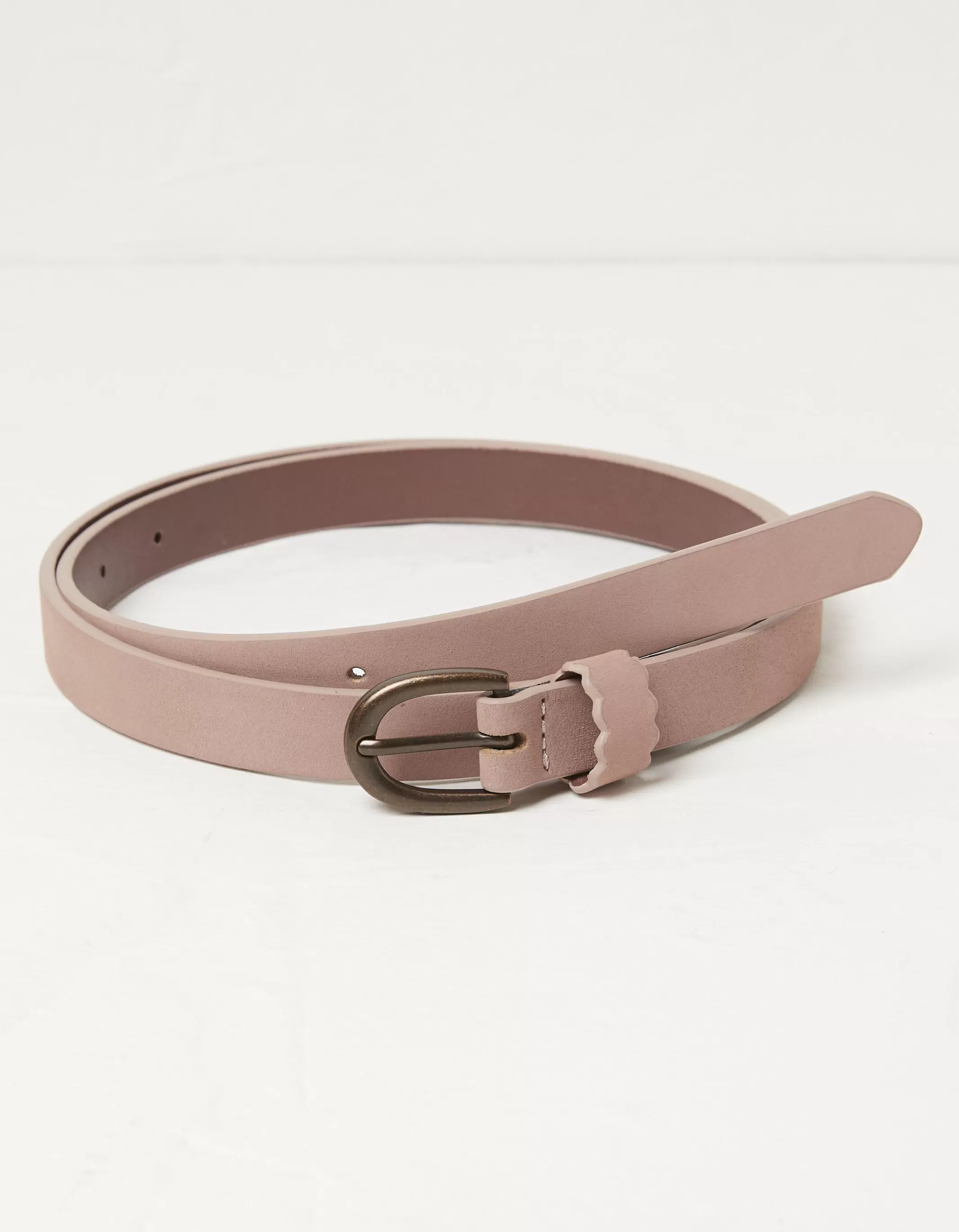 Hot FatFace Skinny Scalloped Keeper Belt Rose Pink