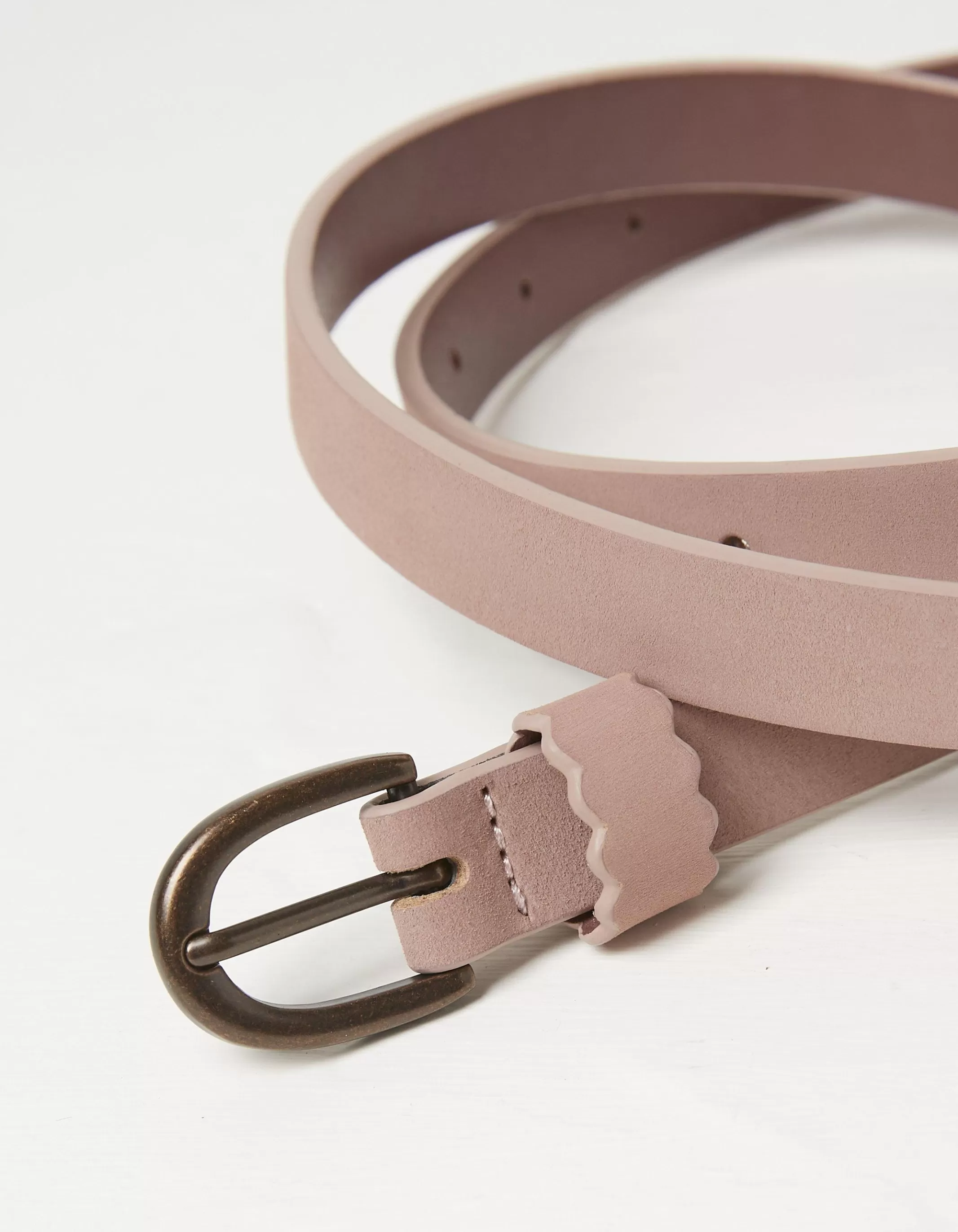 Hot FatFace Skinny Scalloped Keeper Belt Rose Pink