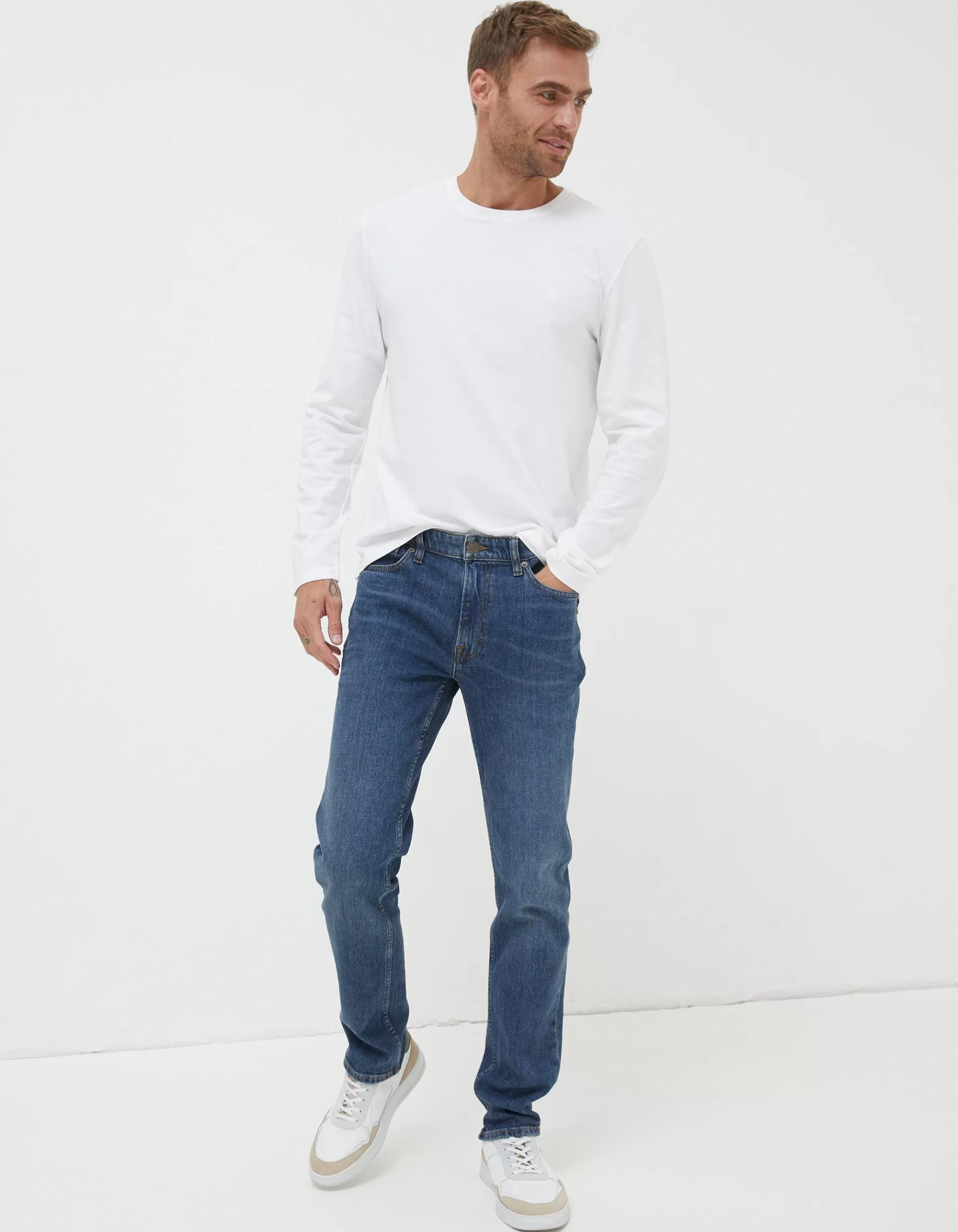 Cheap FatFace Slim Fit Jeans Indigo Blue