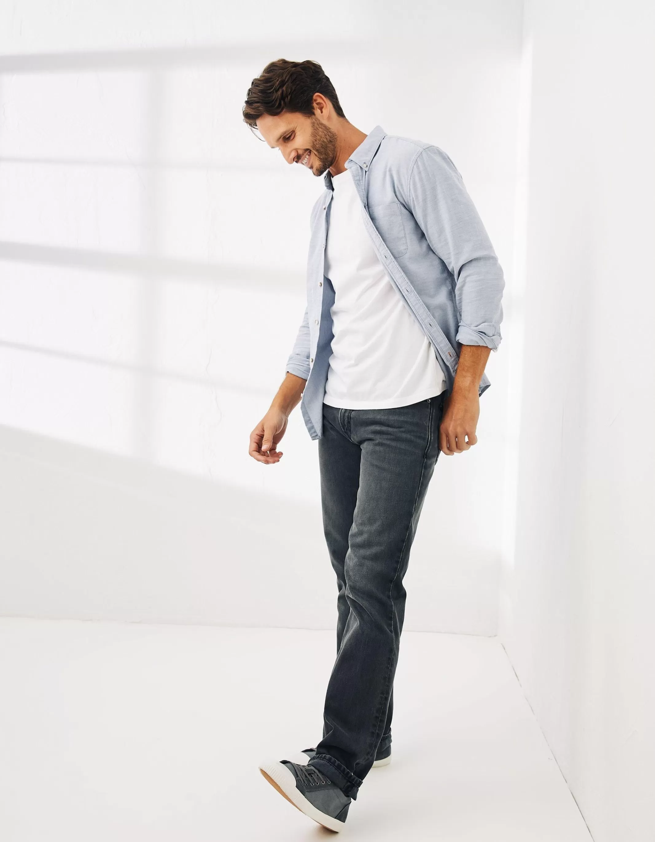 Clearance FatFace Slim Hove Oxford Shirt Blue