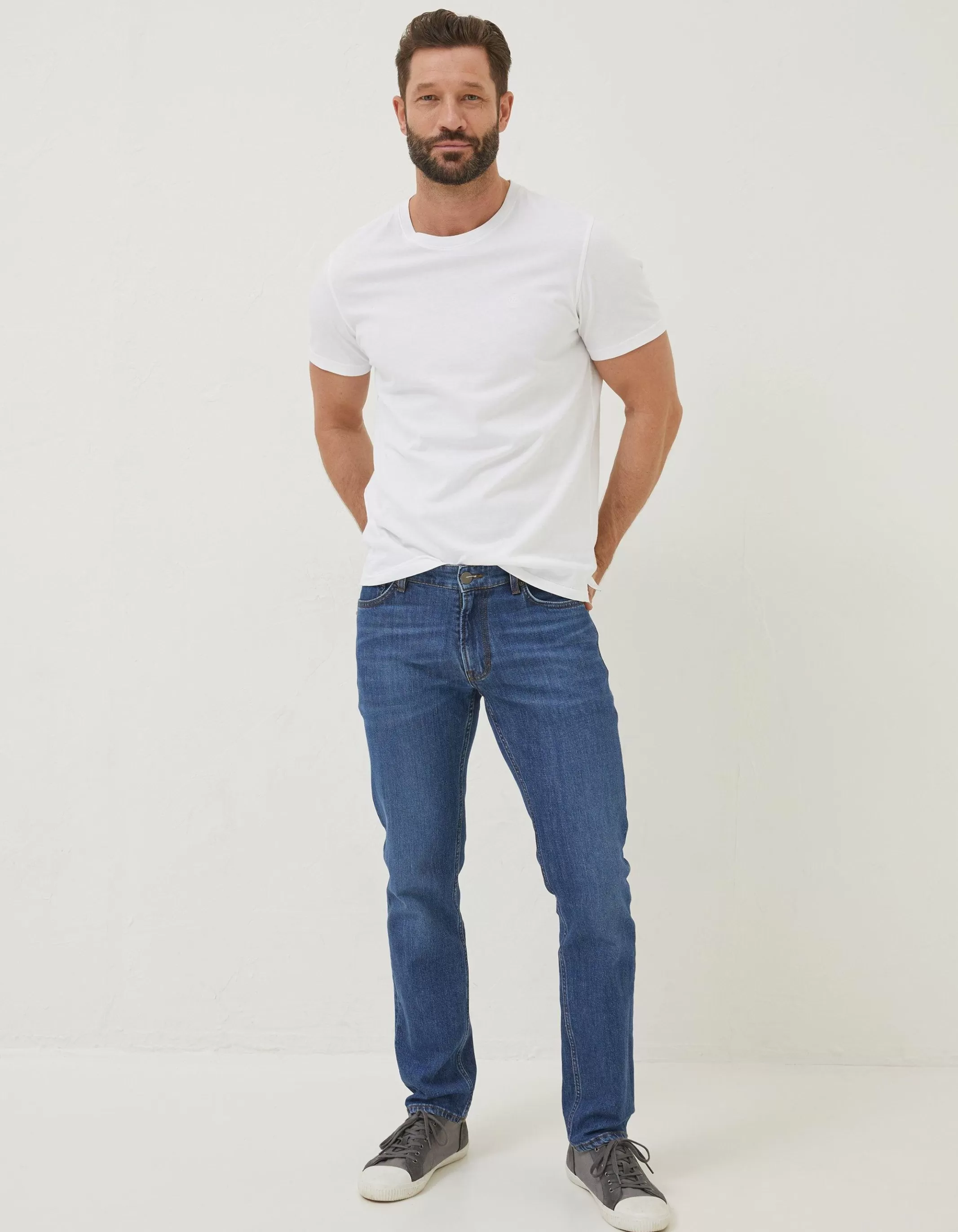 Outlet FatFace Slim Mid Wash Jeans Denim
