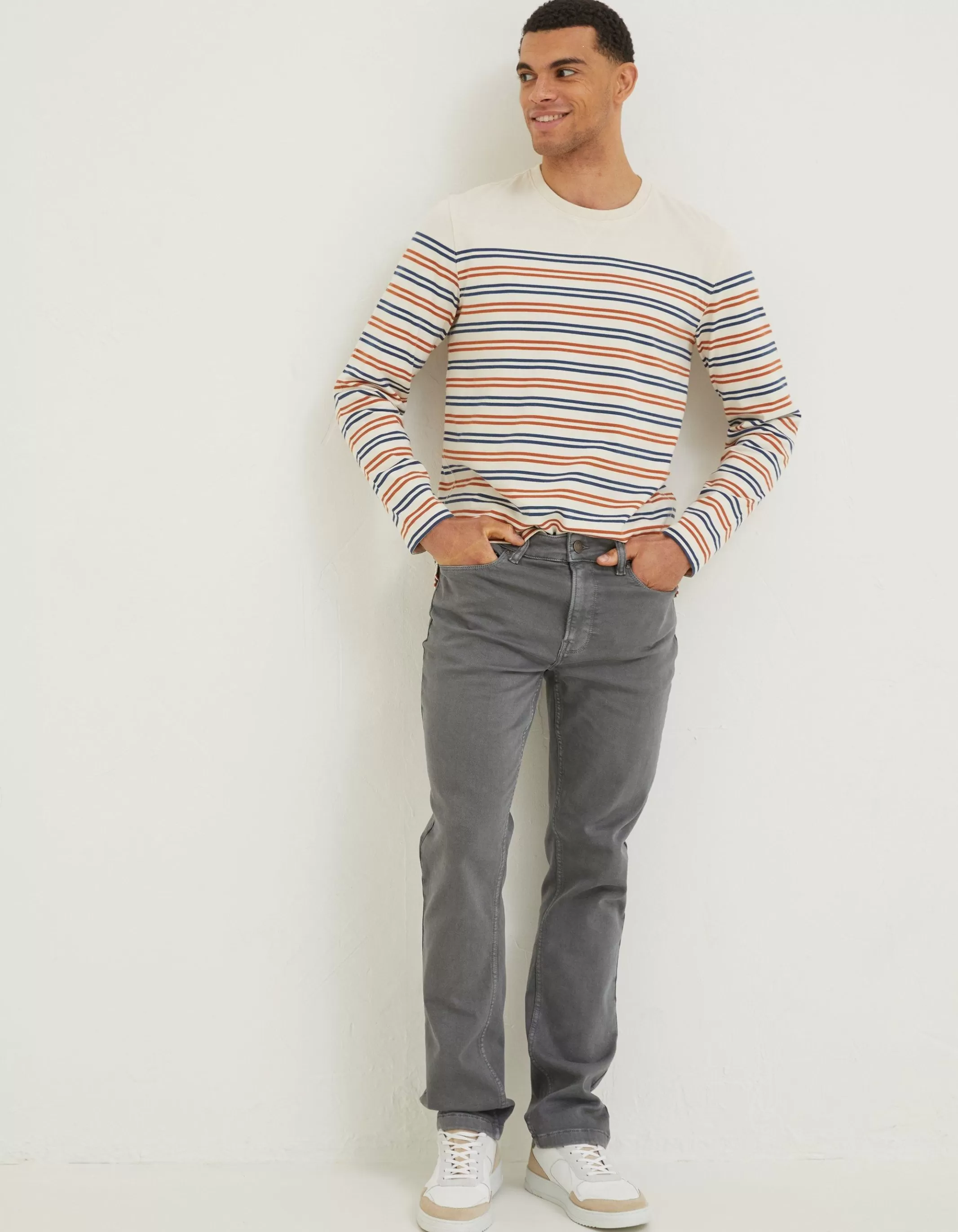 Sale FatFace Slim Salcombe Trousers Grey