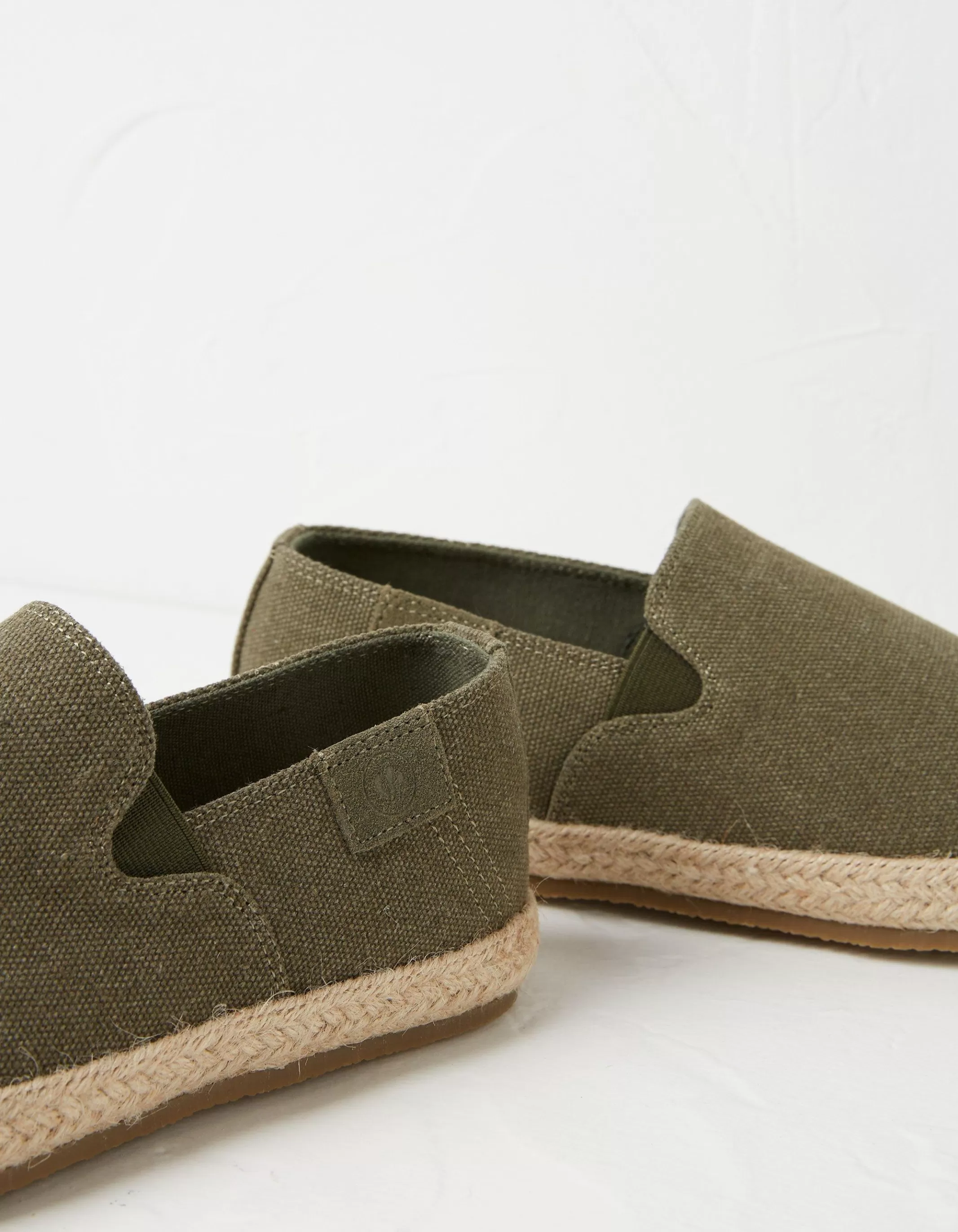 Shop FatFace Slip On Espadrilles Khaki Green