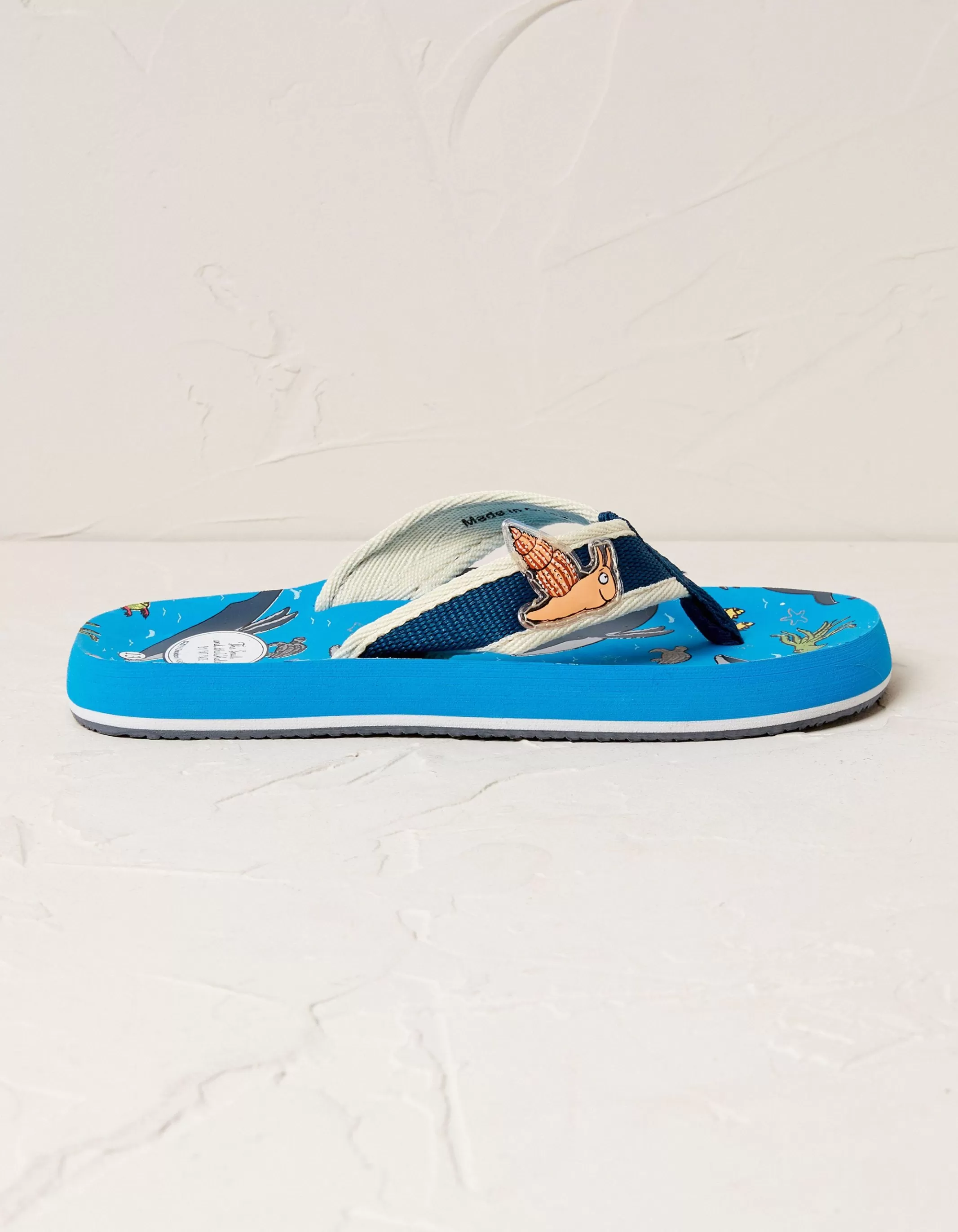 New FatFace Snail And The Whale Flip Flops Navy