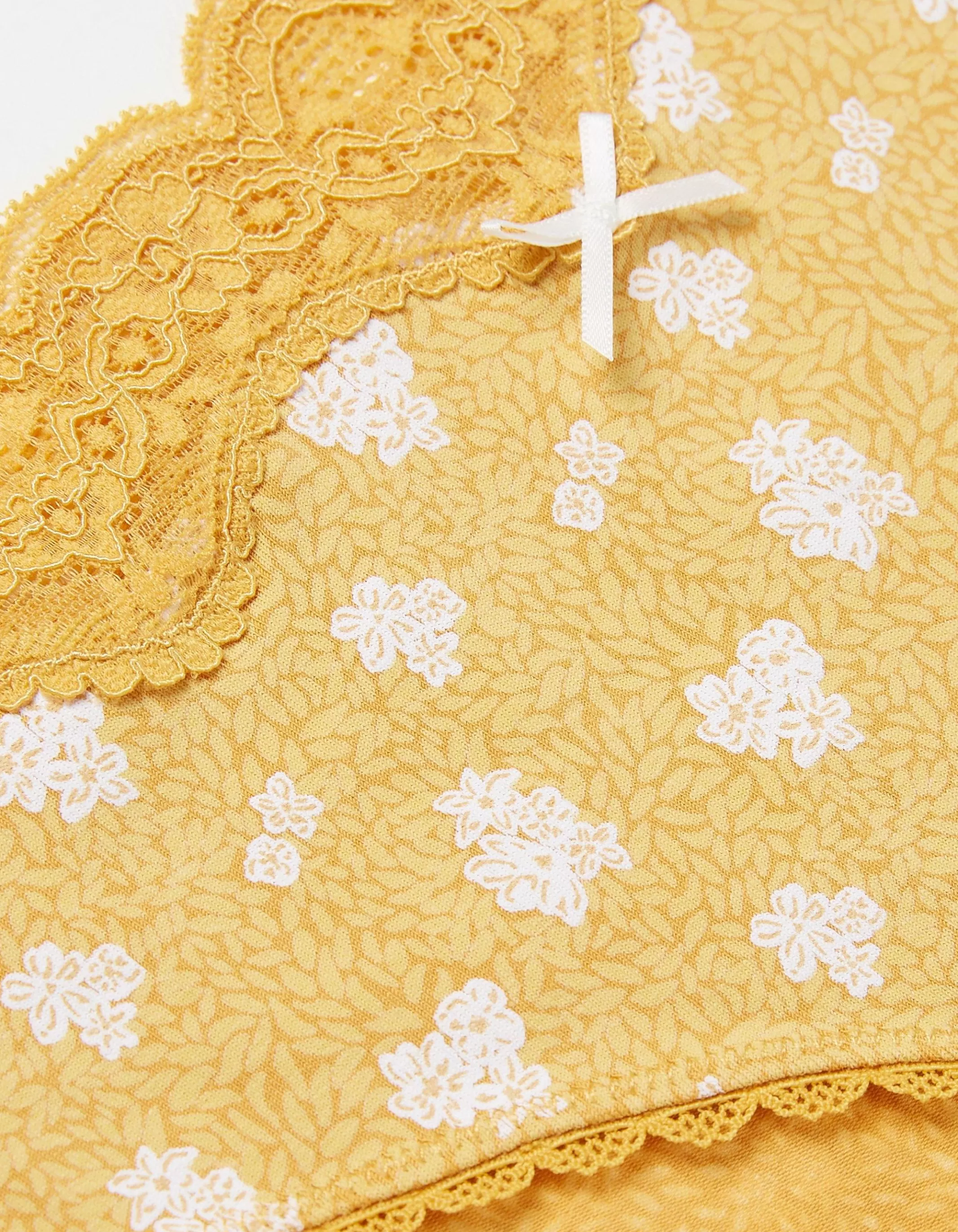 Fashion FatFace Sophia Floral Mini Knickers Mustard Yellow
