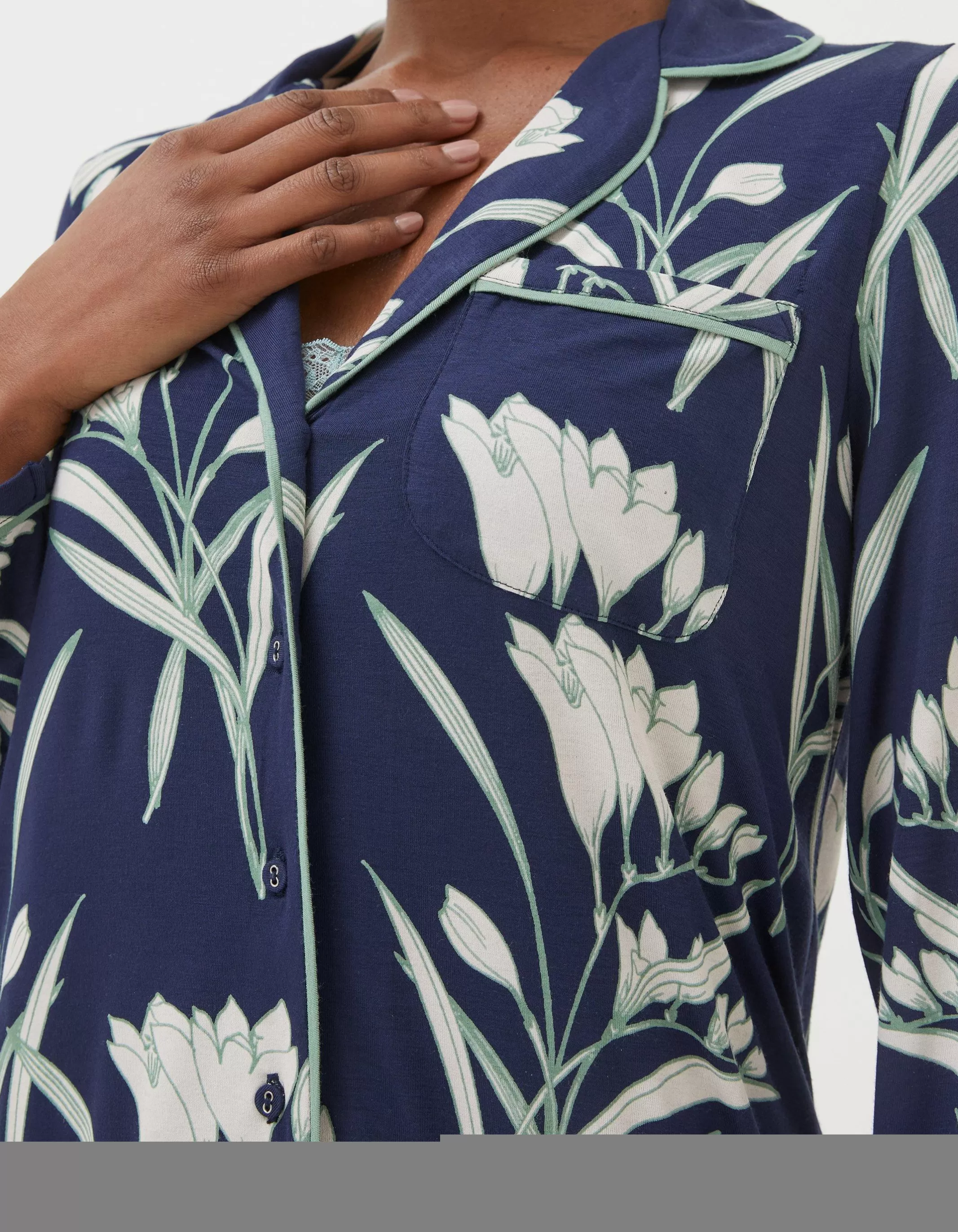 Fashion FatFace Spring Blooms Jersey Nightshirt Navy