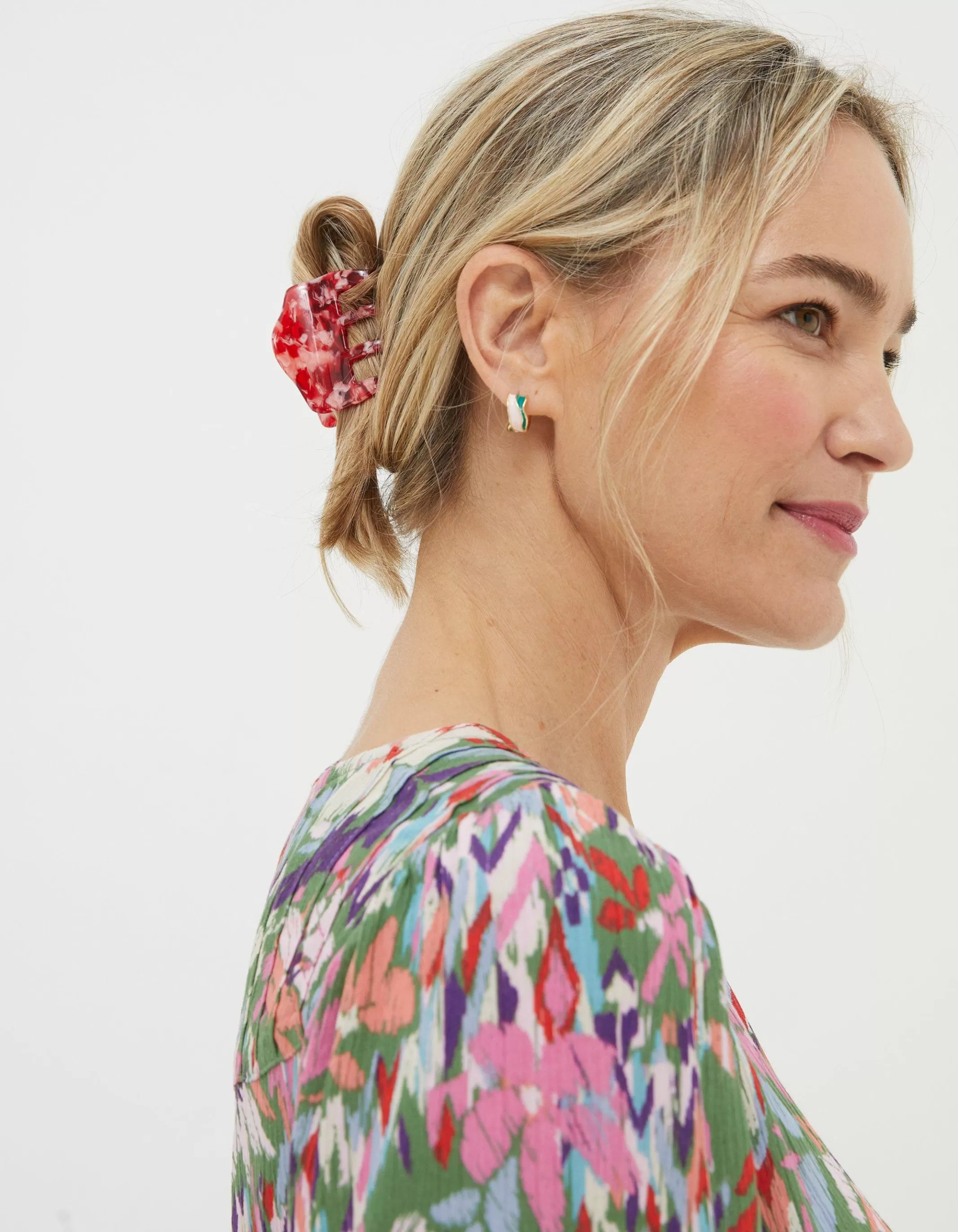 Shop FatFace Square Claw Clip Cherry Red