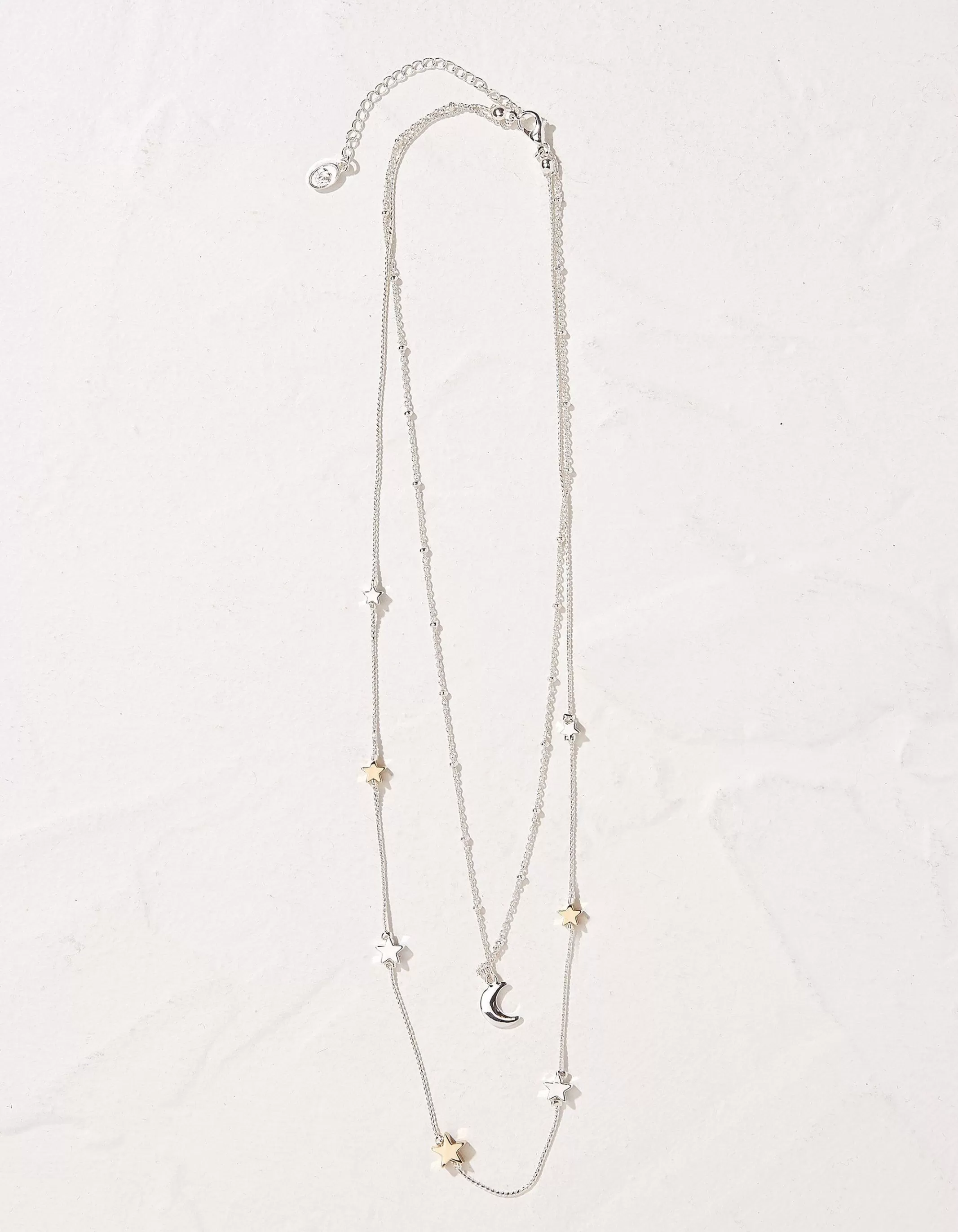 New FatFace Star Layered Necklace Silver