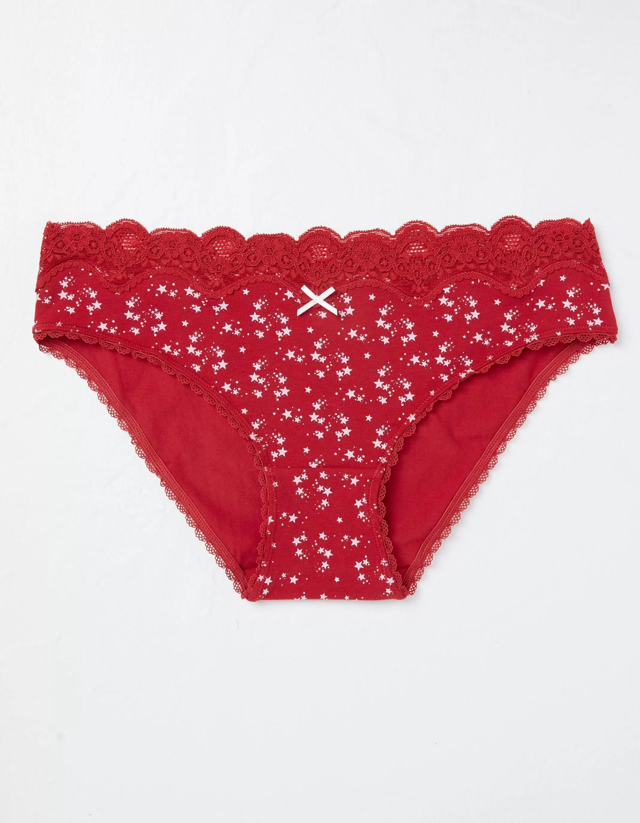 Discount FatFace Star Print Mini Knickers Bright Red