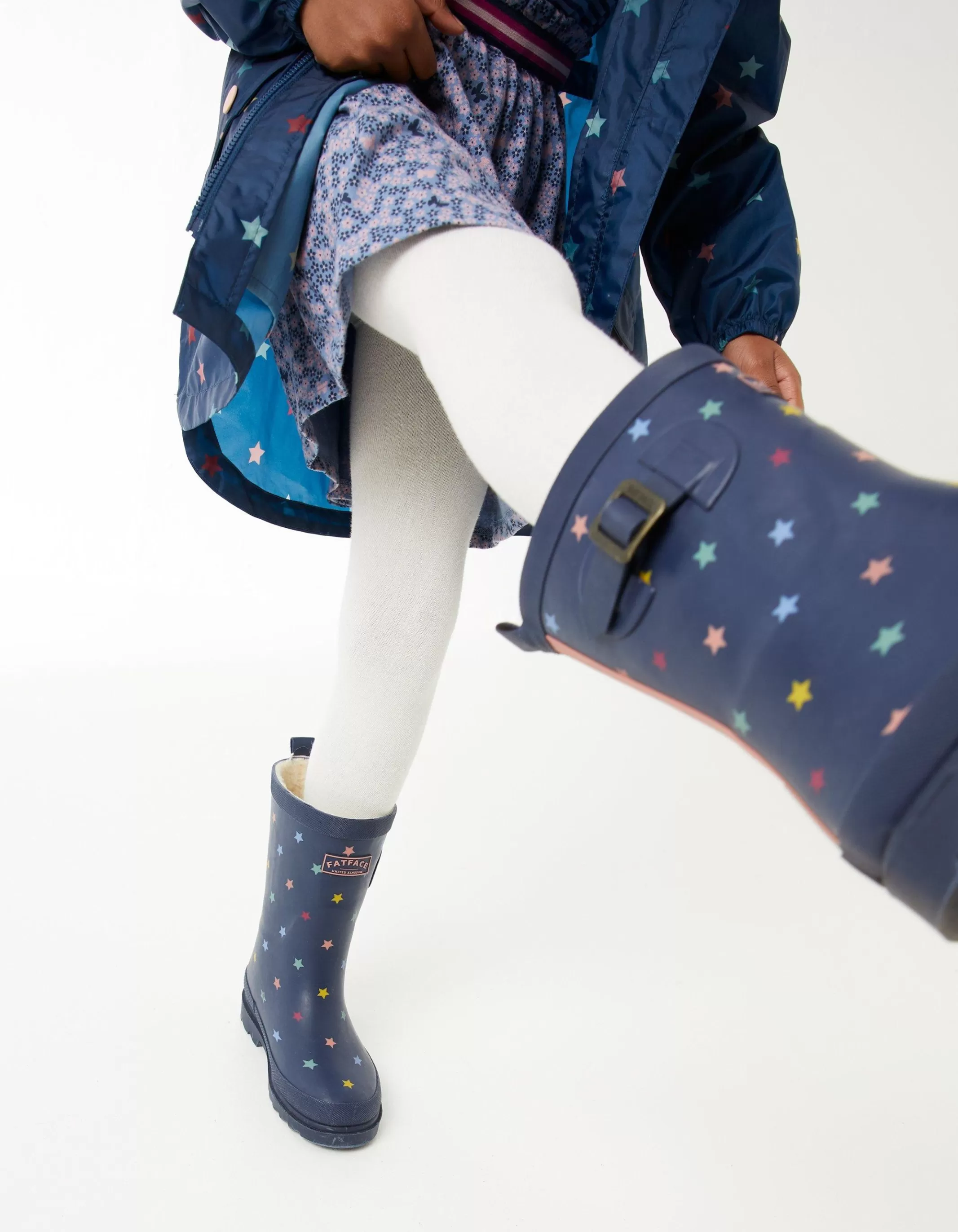 New FatFace Star Wellies Navy