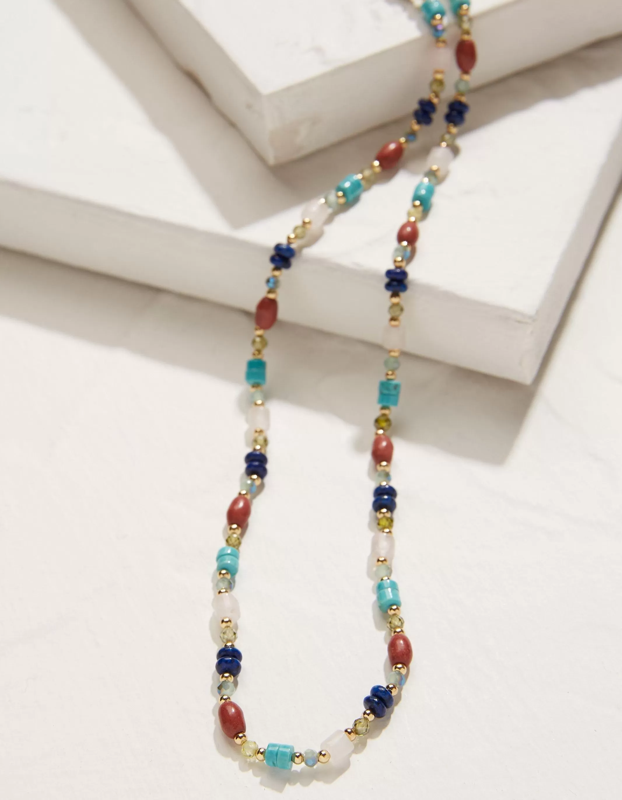 Best FatFace Stone And Bead Necklace Multi
