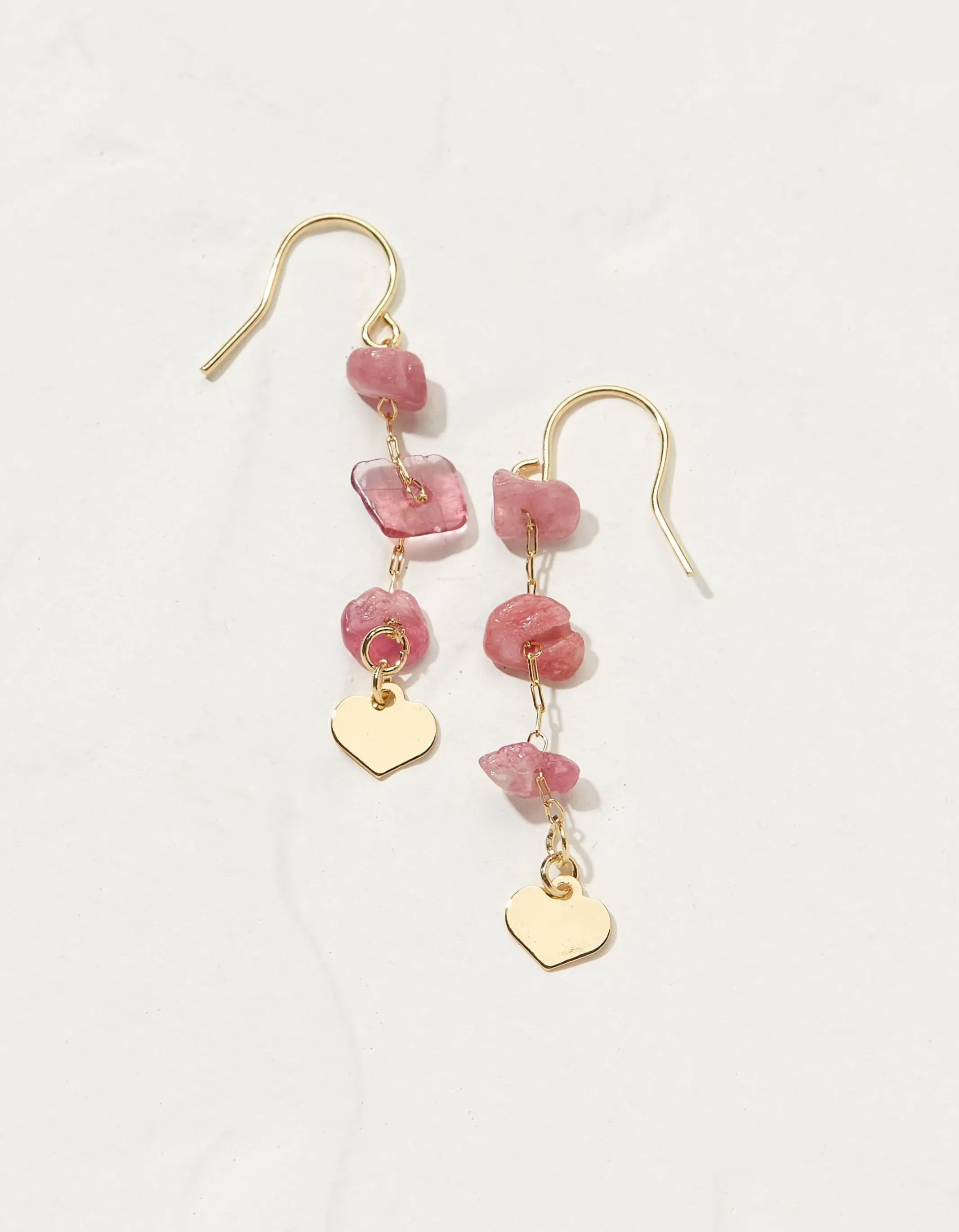 Shop FatFace Stone And Heart Earrings Pink