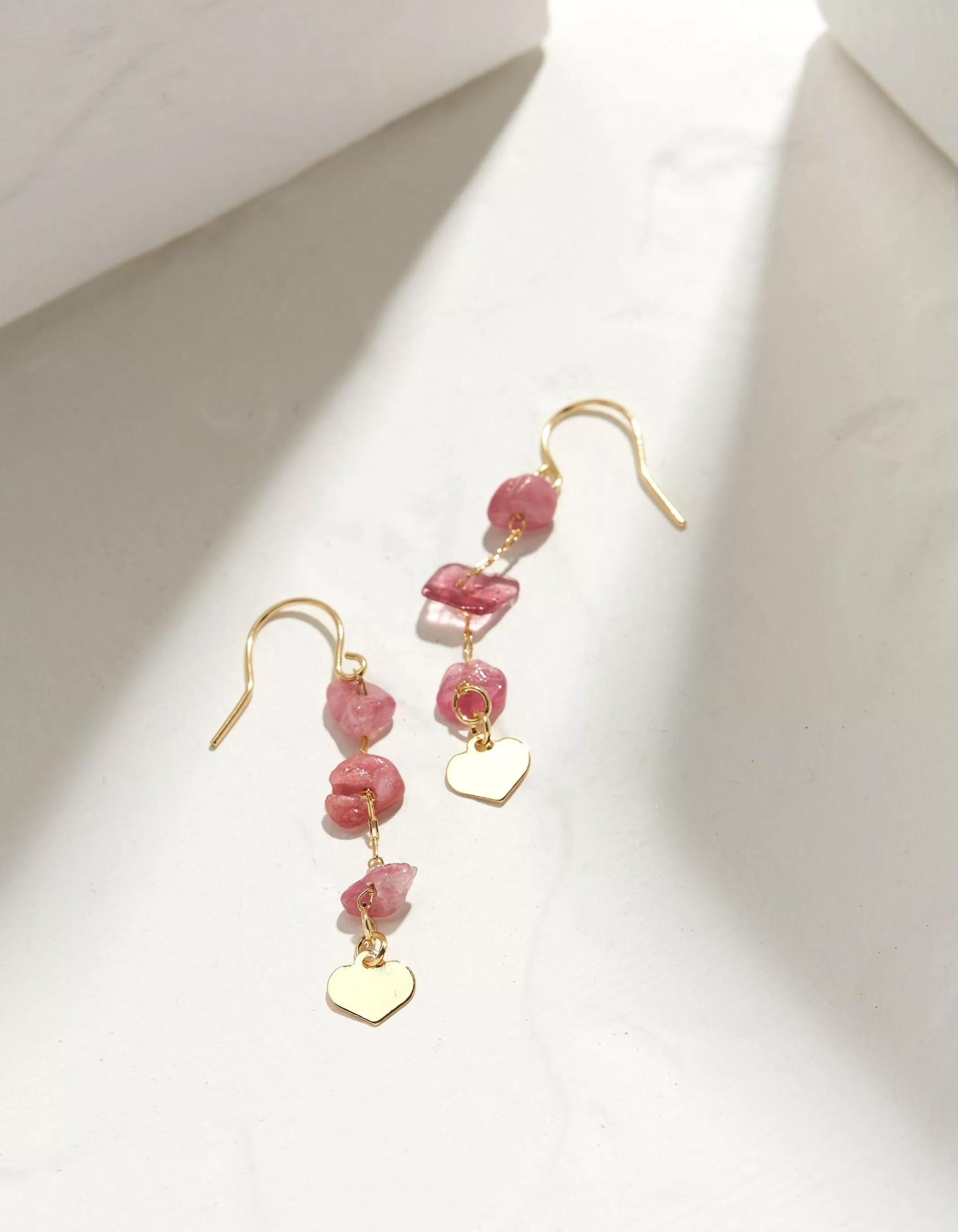 Shop FatFace Stone And Heart Earrings Pink