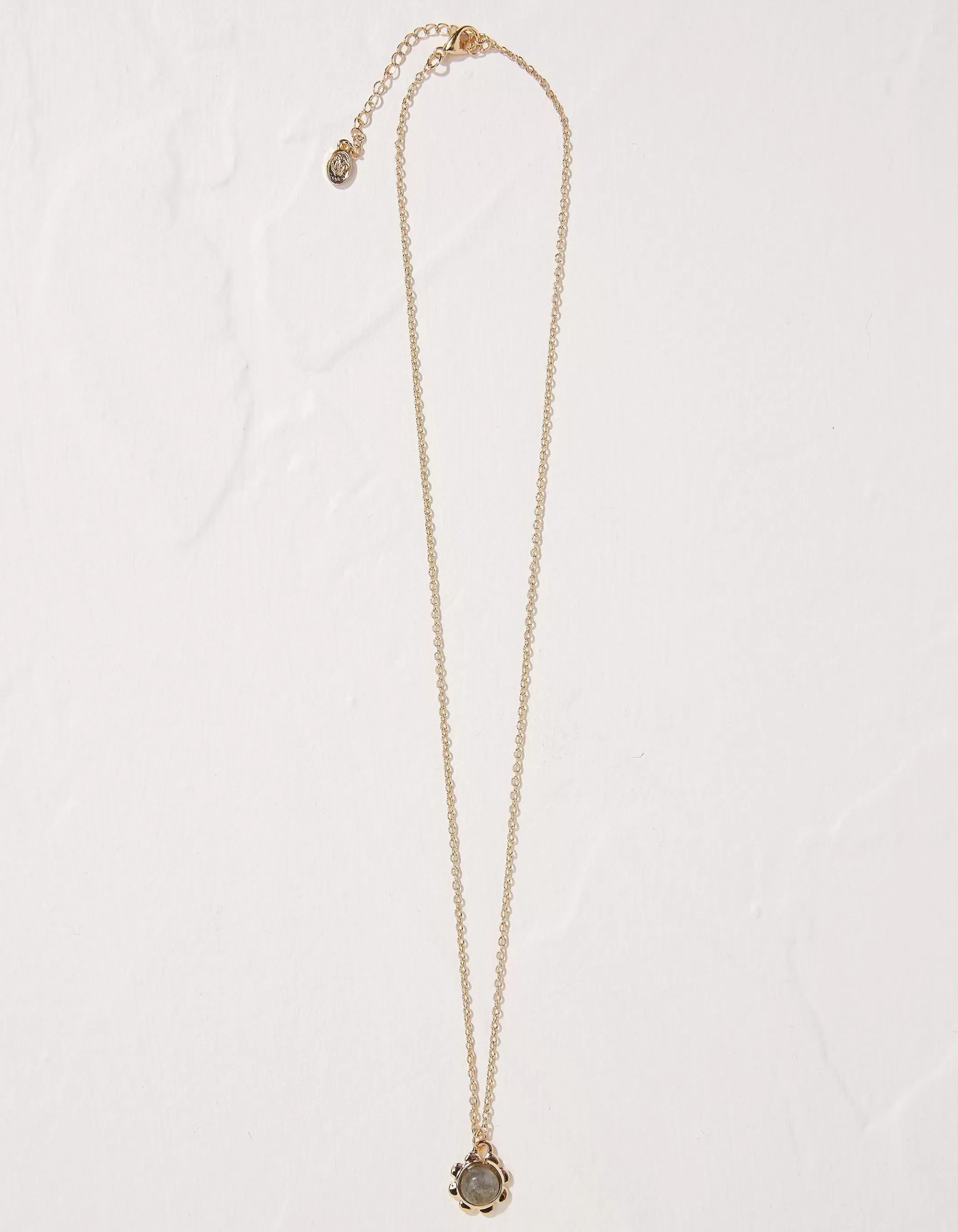 Store FatFace Stone Flower Necklace Gold