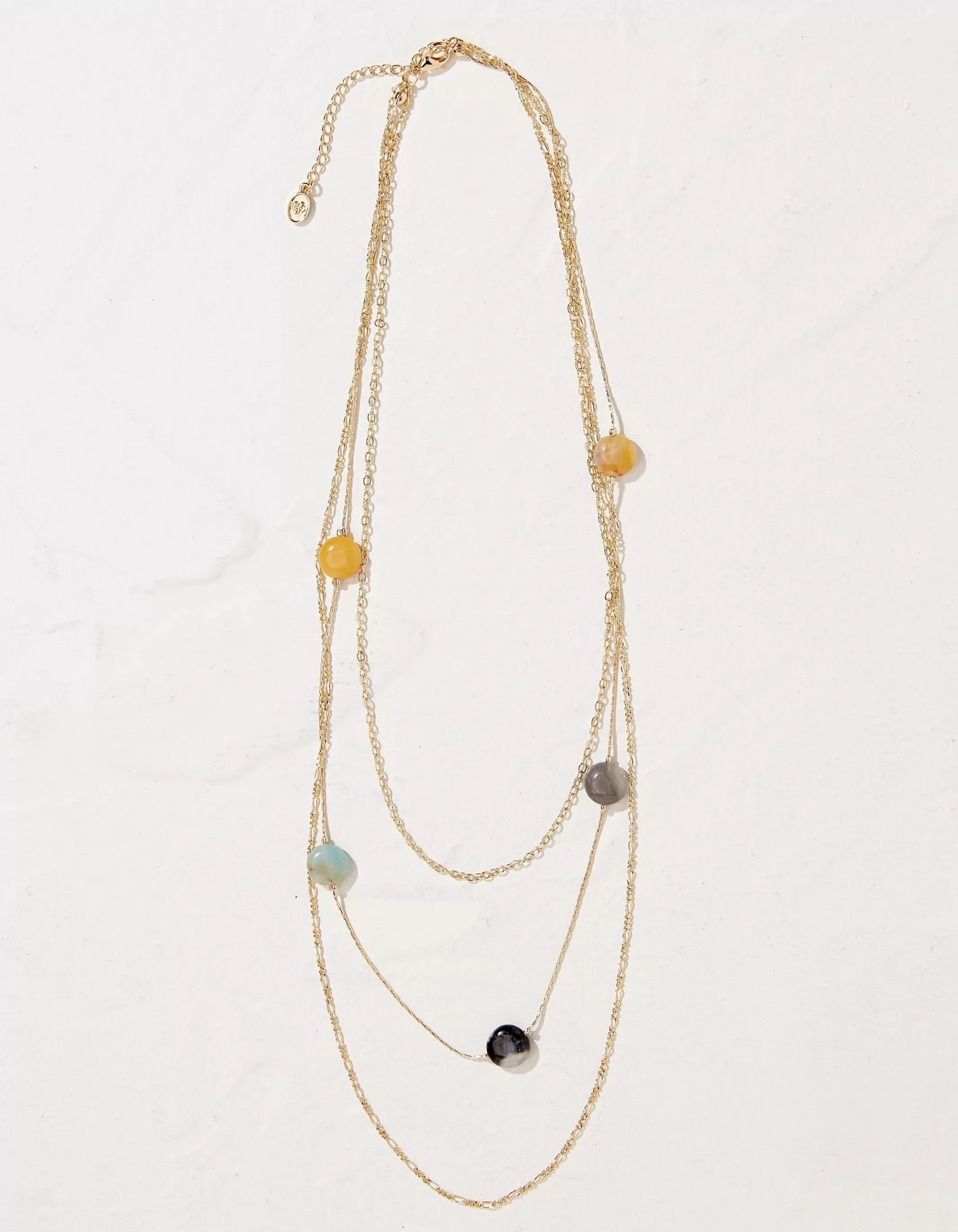 Sale FatFace Stone Stack Necklace Gold