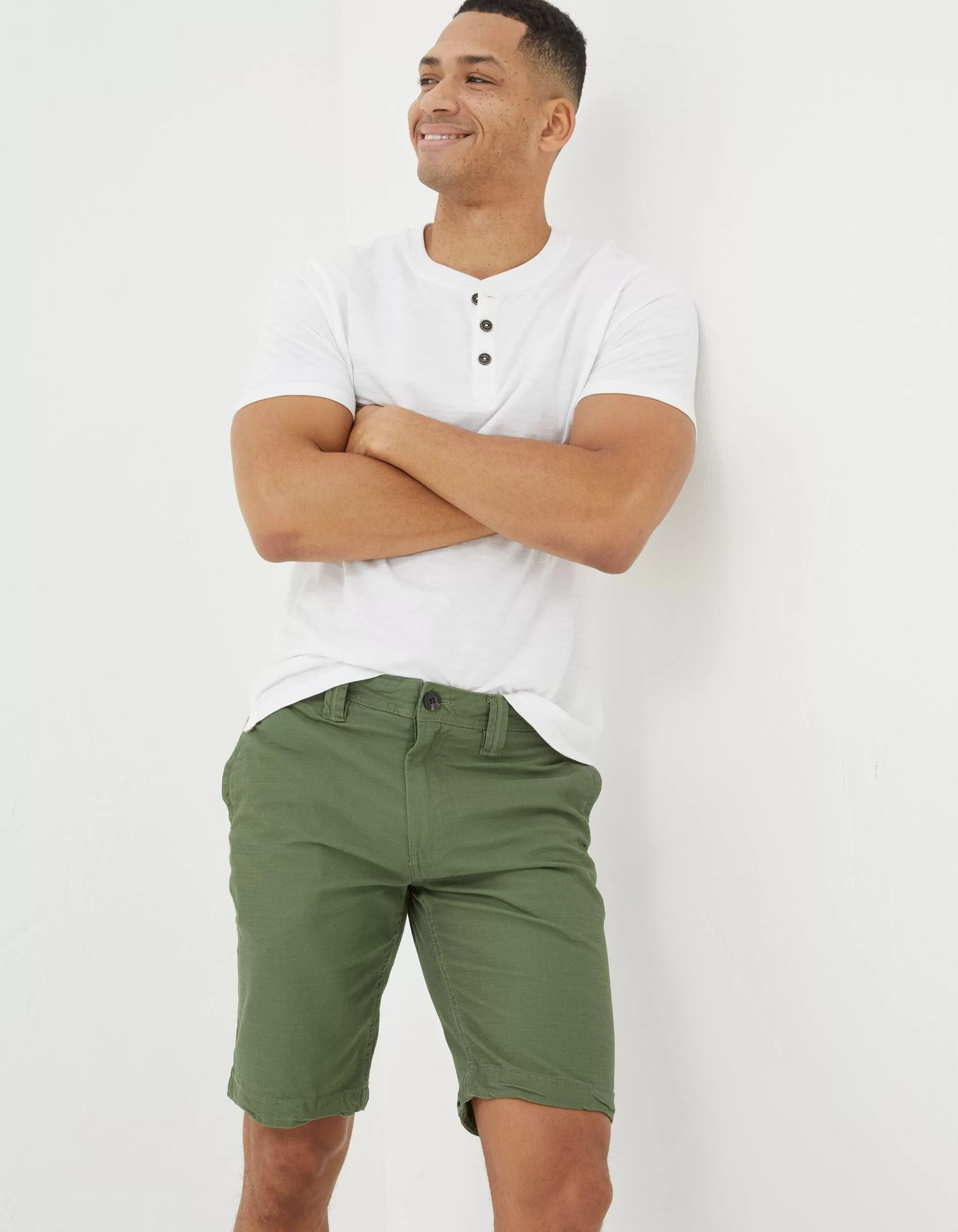 Store FatFace Stow Flat Front Shorts Green