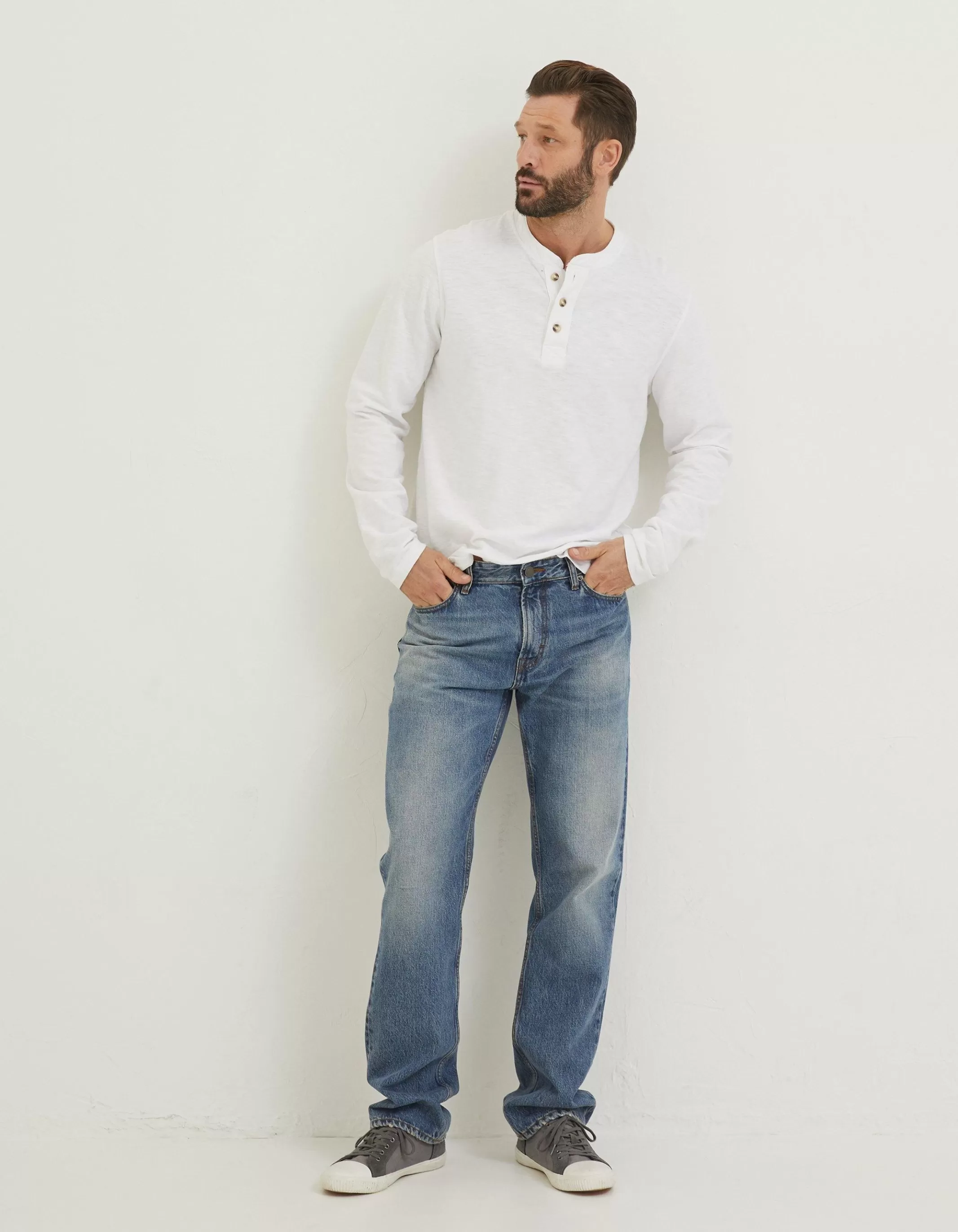 Hot FatFace Straight Authentic Wash Jeans Denim