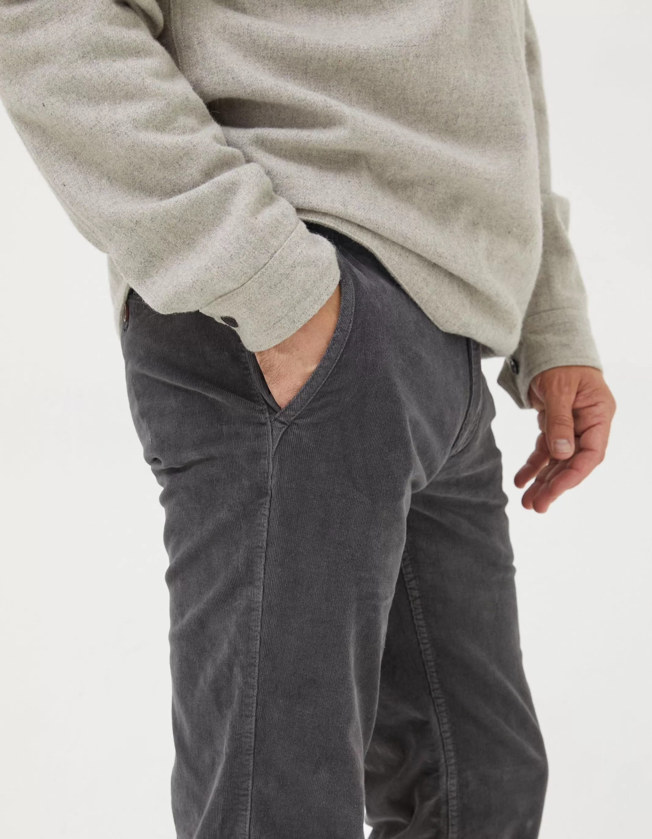 Shop FatFace Straight Cord Trousers Grey