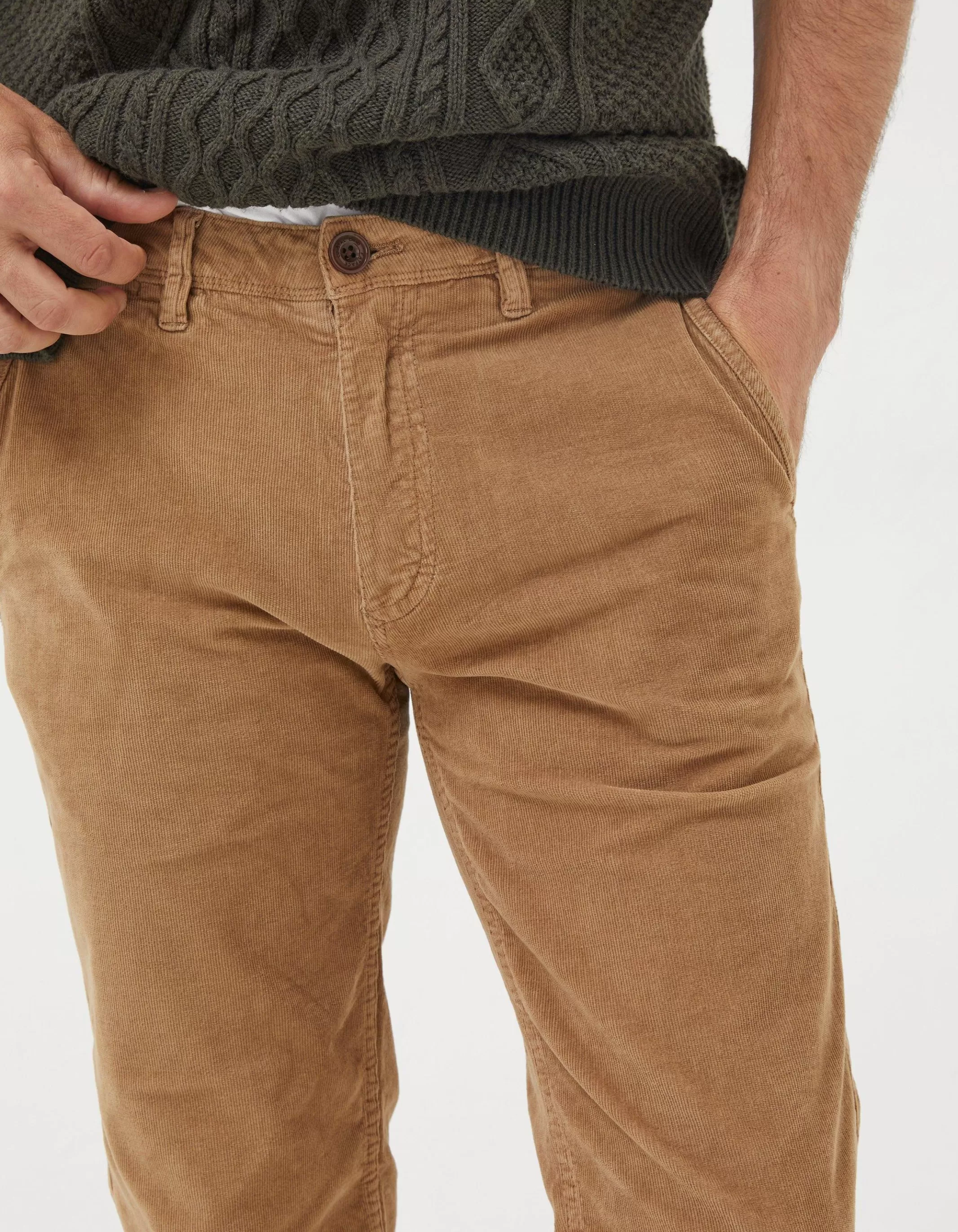Shop FatFace Straight Cord Trousers Dark Stone