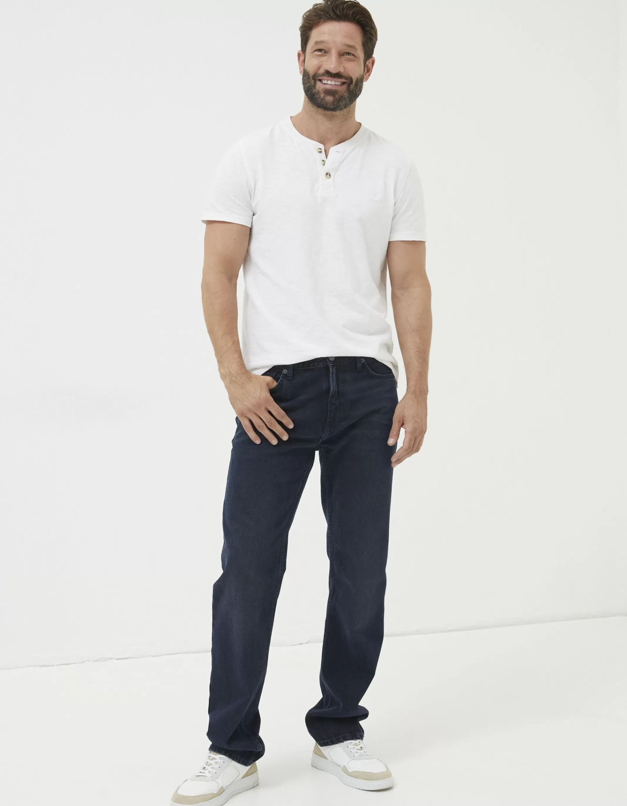 Shop FatFace Straight Fit Jeans Dark Denim