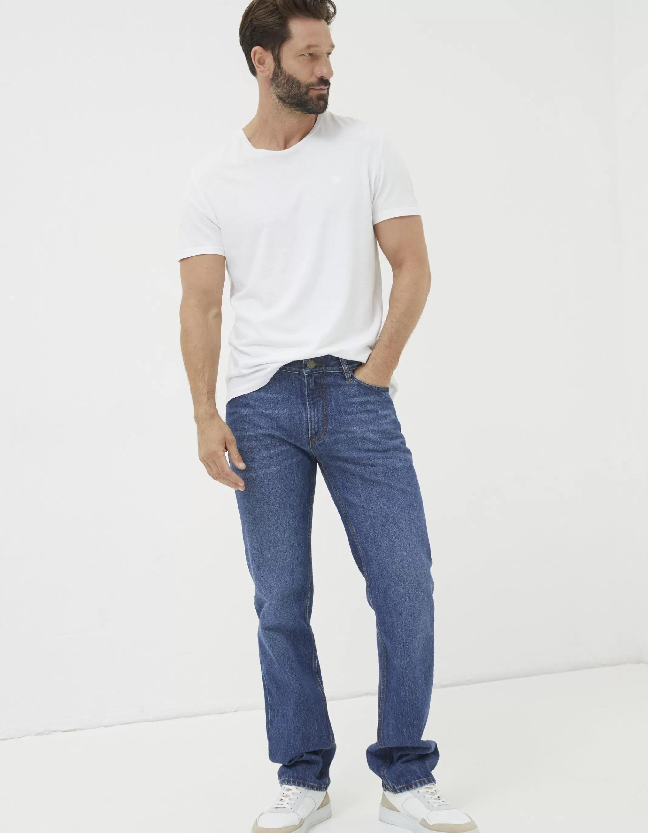 Sale FatFace Straight Fit Jeans Stone Wash