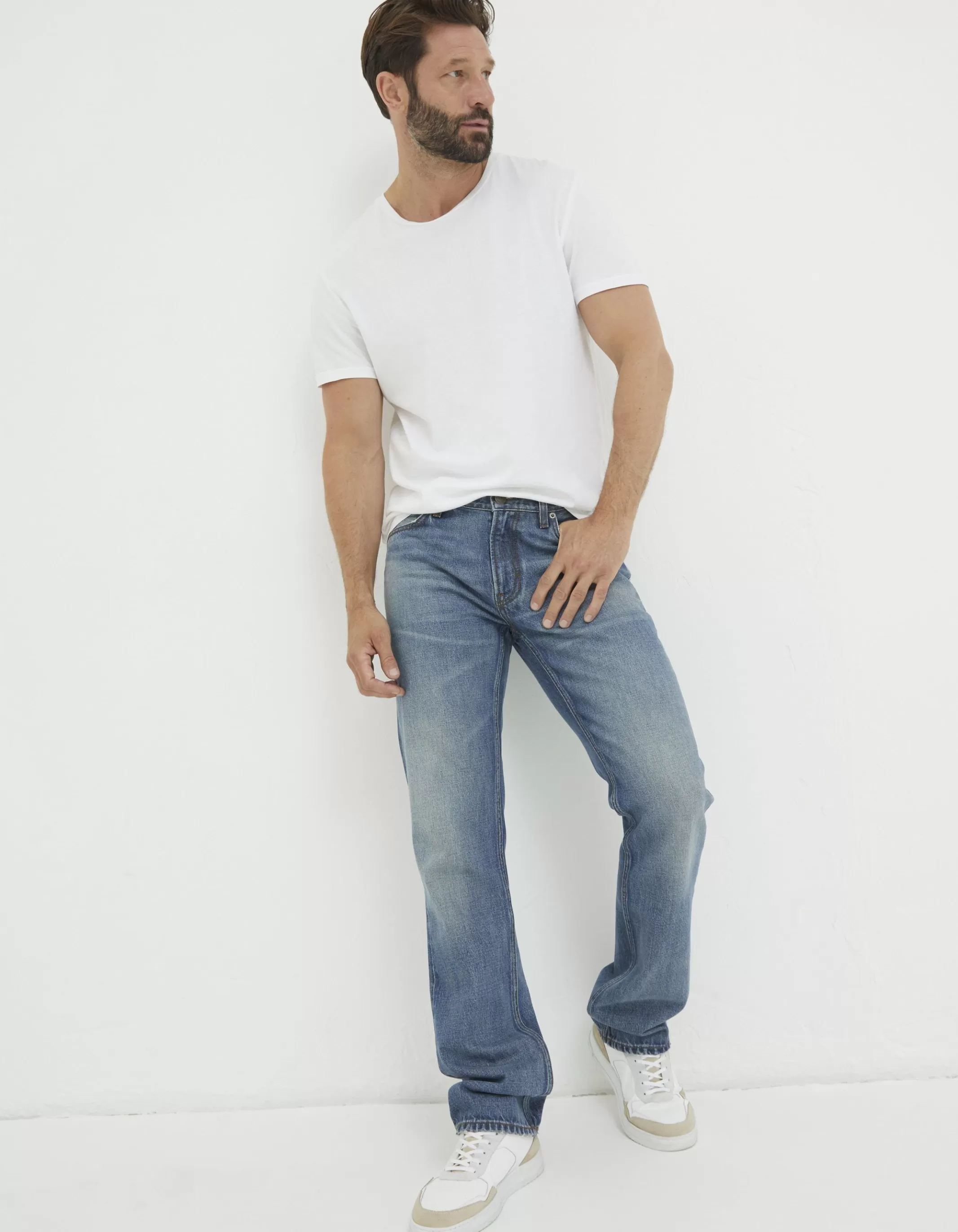 Cheap FatFace Straight Fit Jeans Vintage Blue