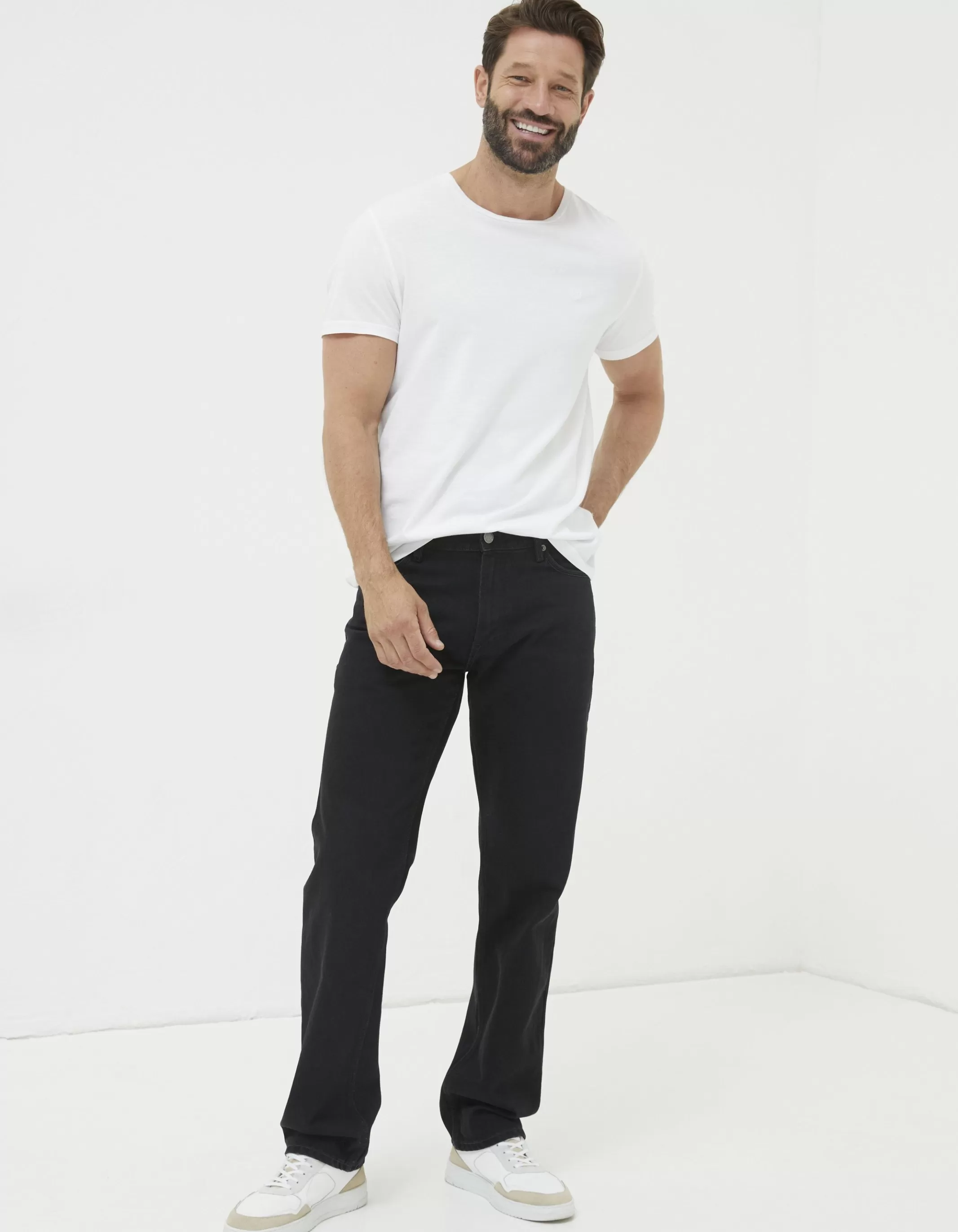 Cheap FatFace Straight Fit Jeans Washed Black