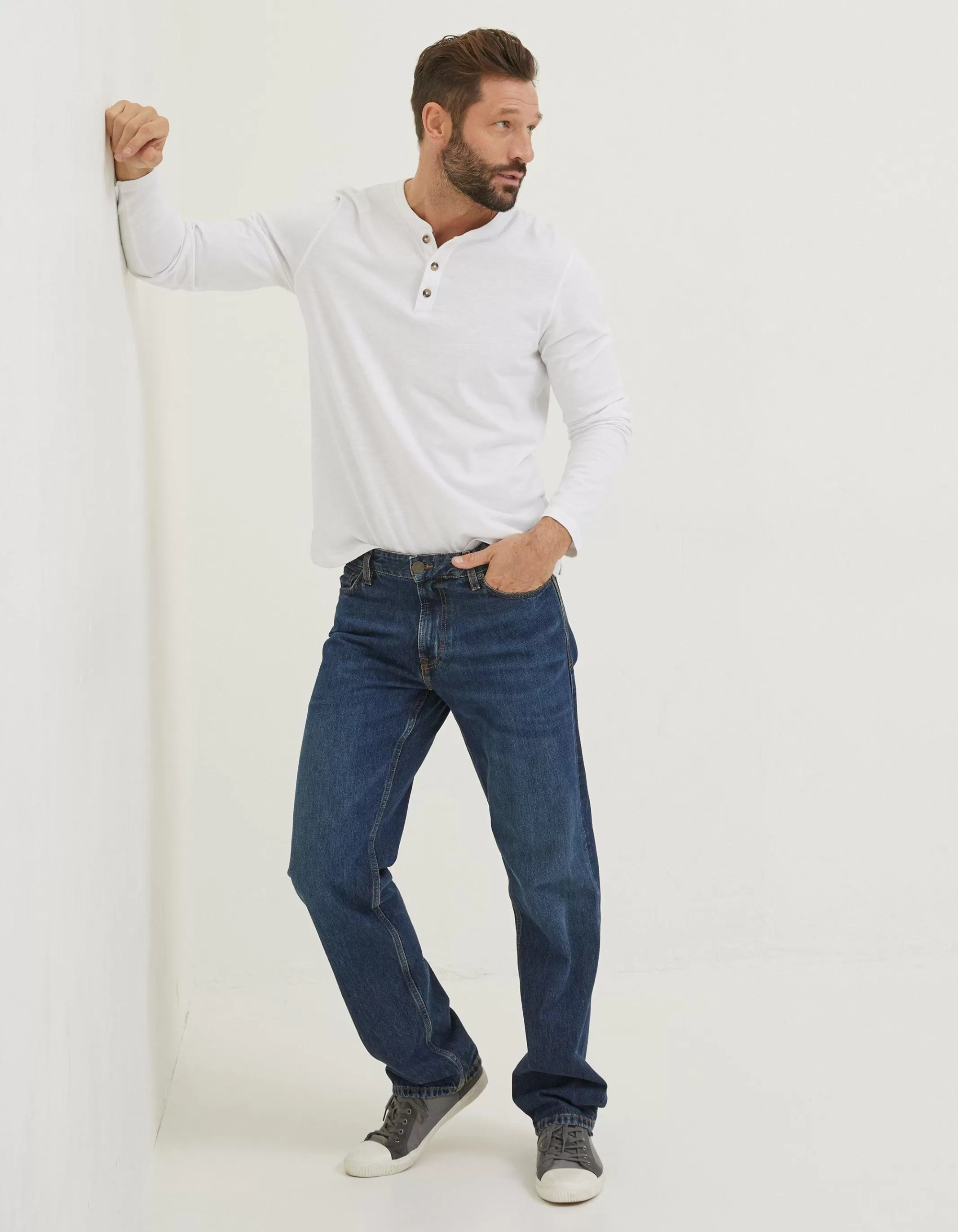 Fashion FatFace Straight Mid Wash Jeans Denim