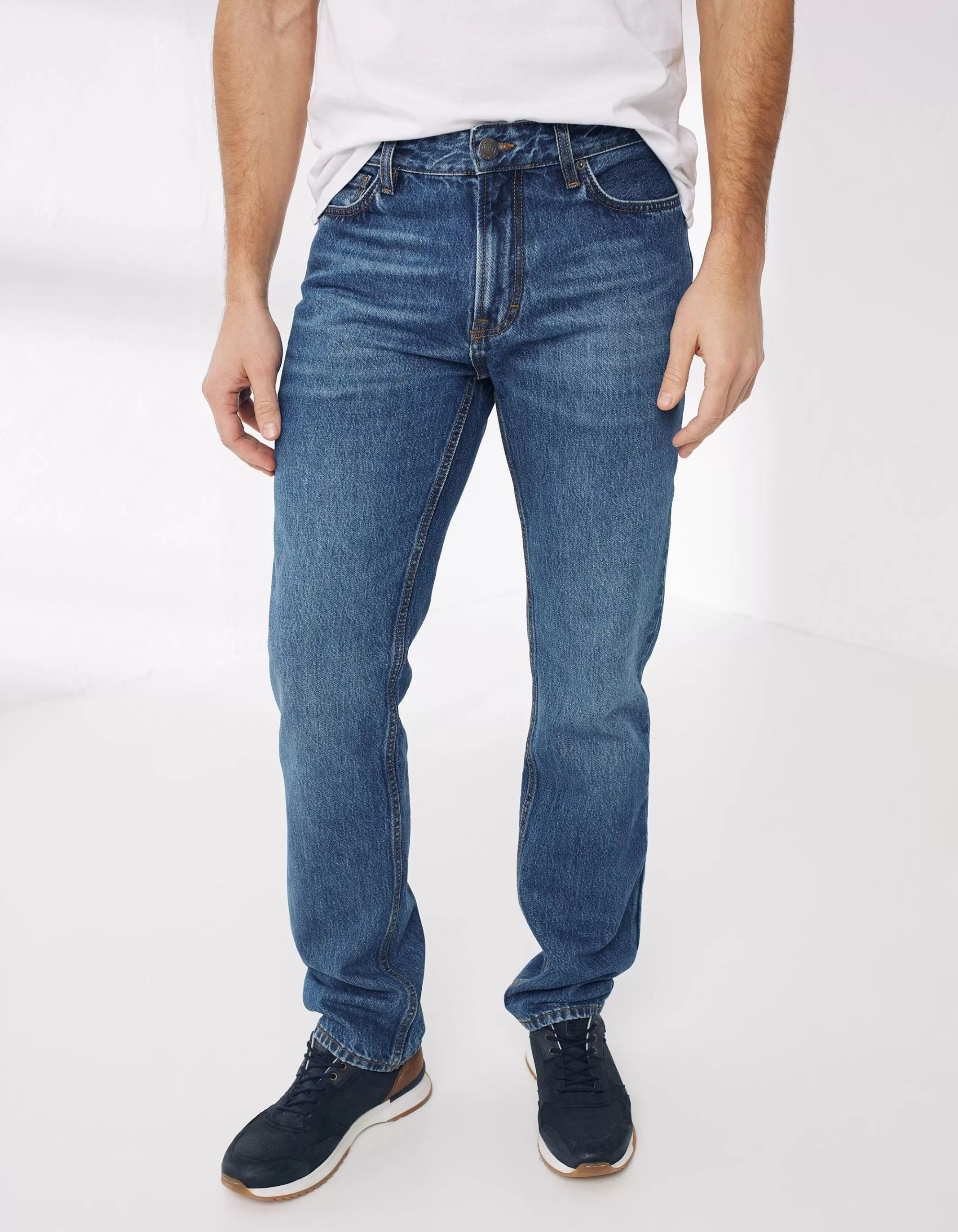 Shop FatFace Straight Stone Wash Jeans Denim