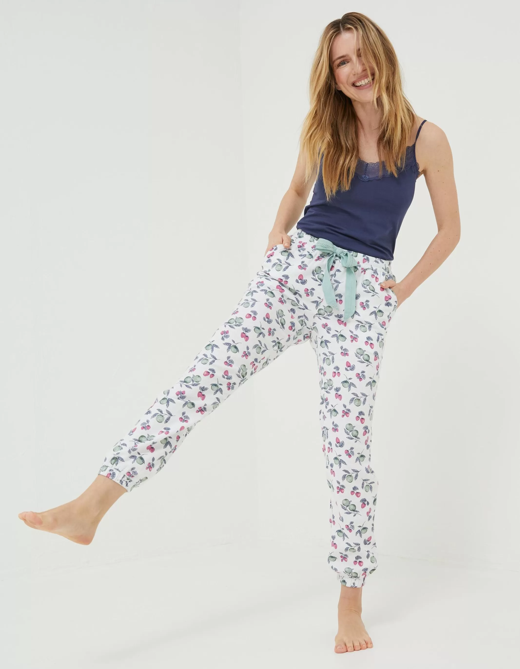 New FatFace Strawberry Cuffed Pants Ivory