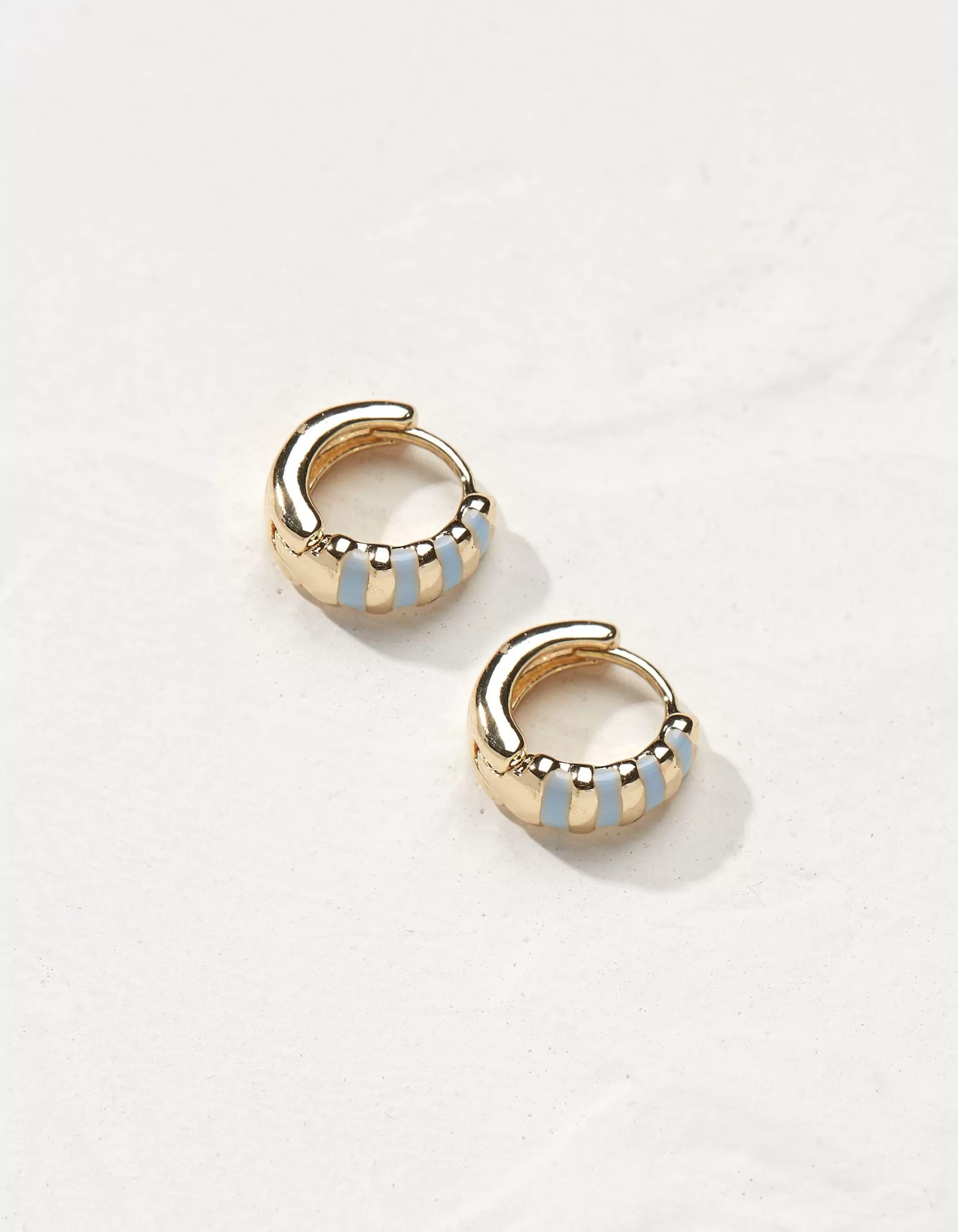 Best FatFace Stripe Enamel Huggy Hoops Blue