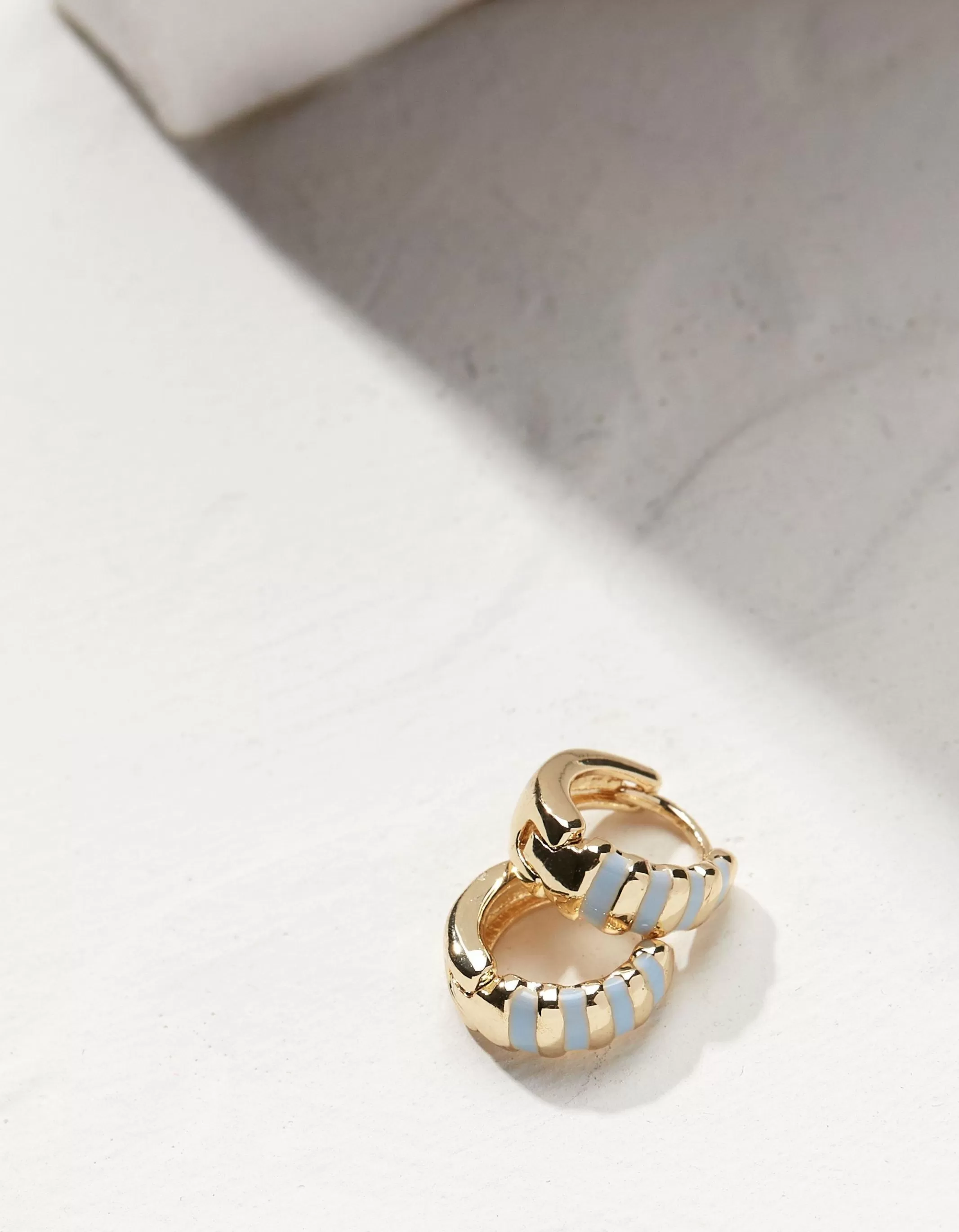 Best FatFace Stripe Enamel Huggy Hoops Blue