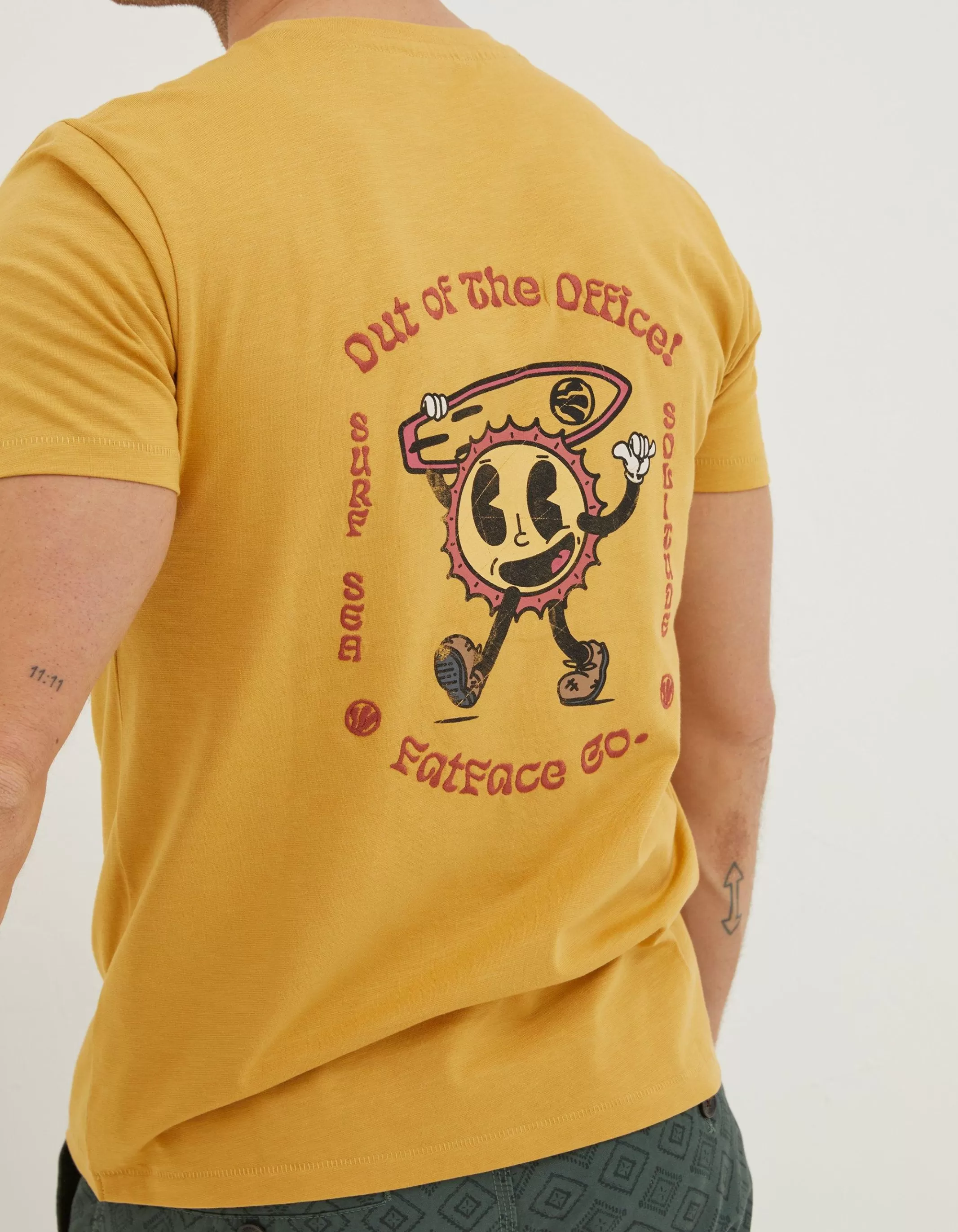 Best Sale FatFace Sundude Graphic T-Shirt Yellow