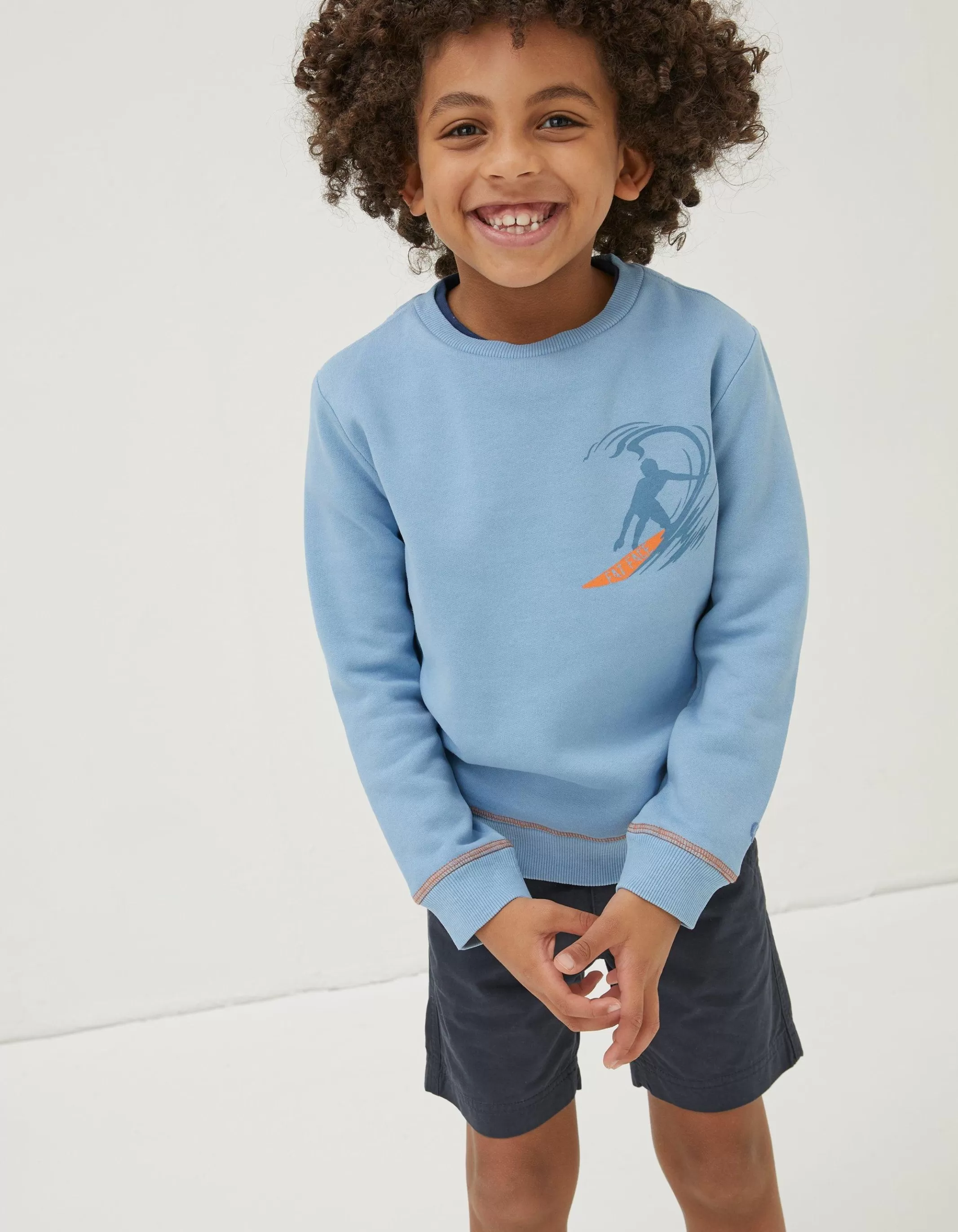 Shop FatFace Surf Graphic Sweat Blue