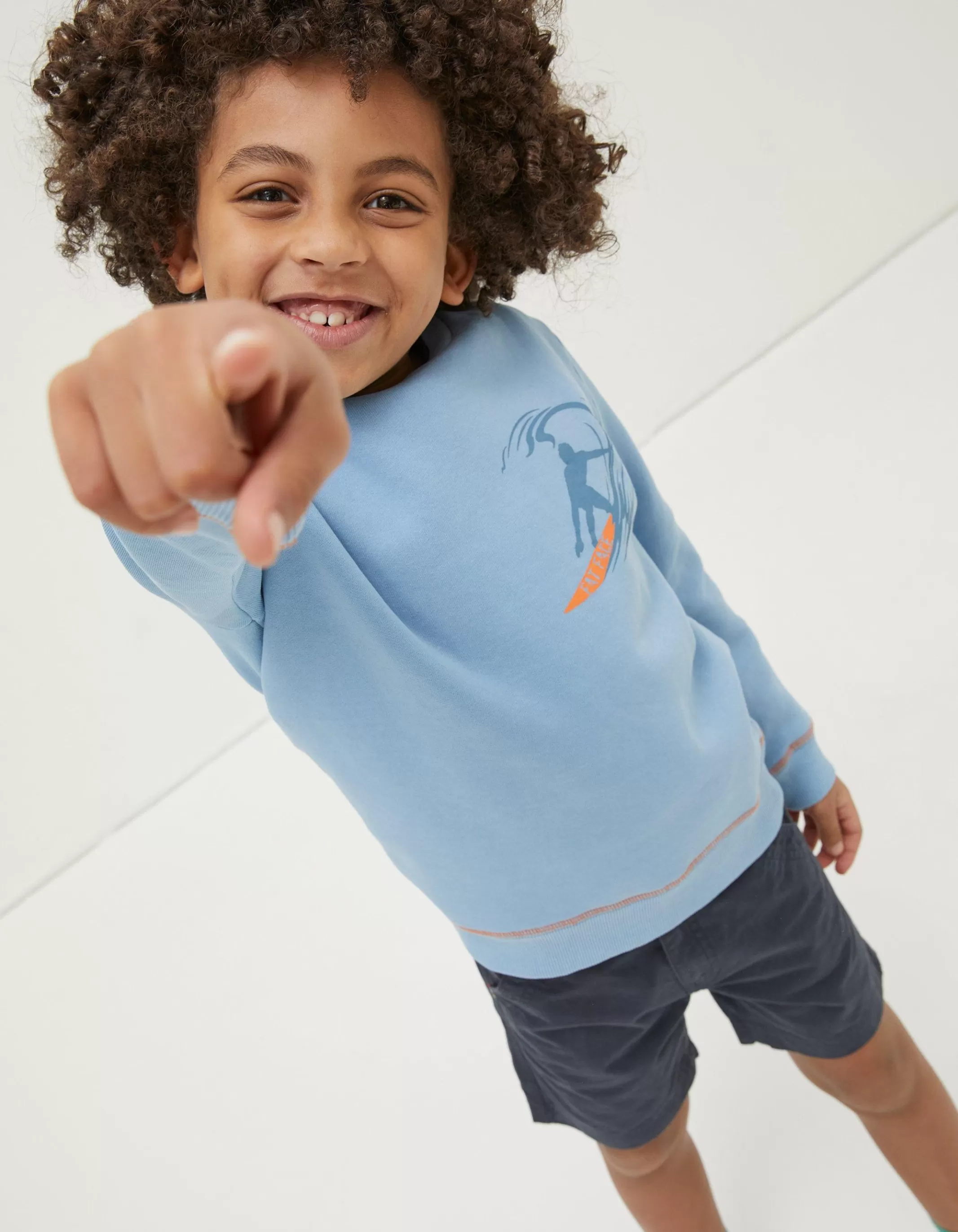 Shop FatFace Surf Graphic Sweat Blue