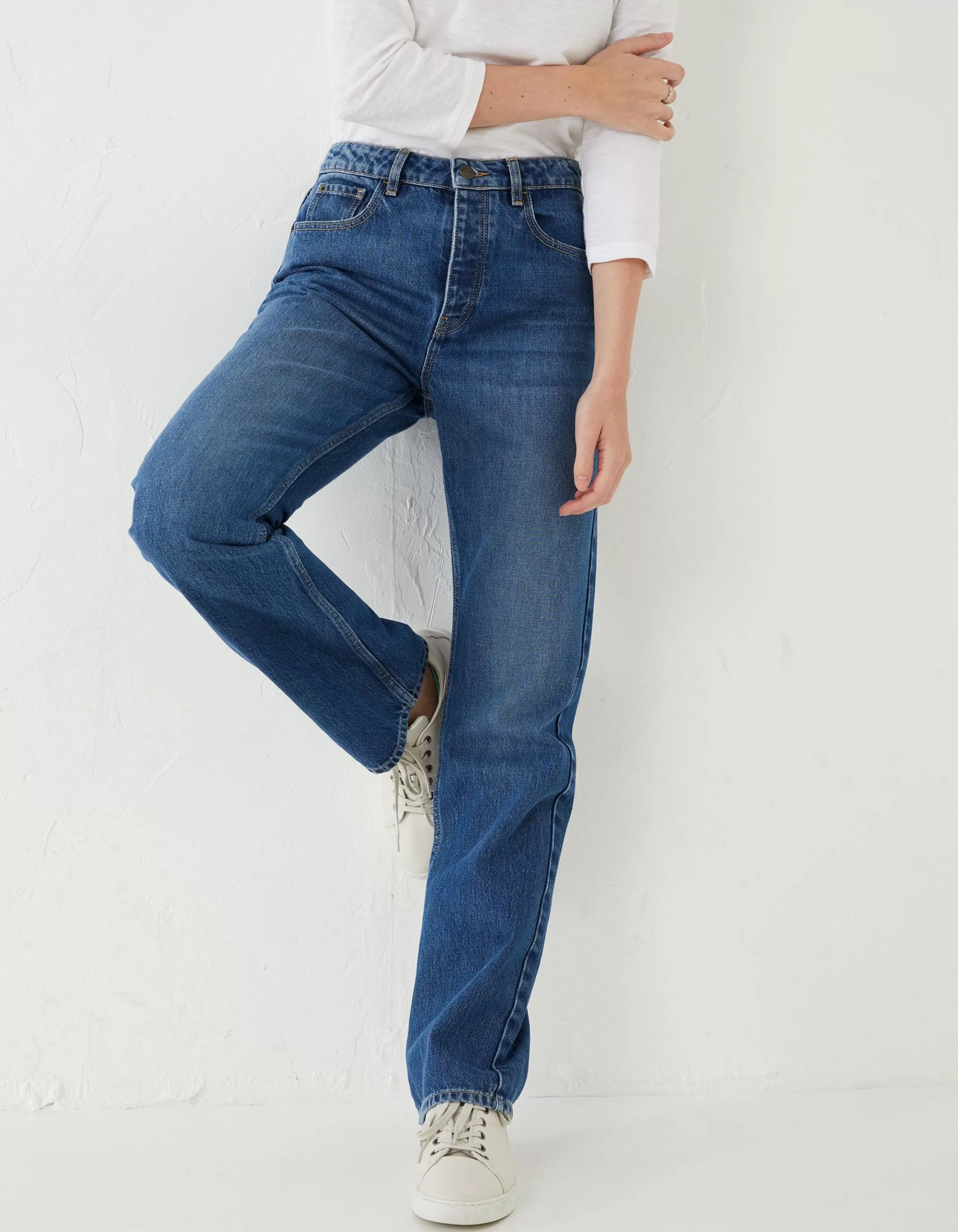 Flash Sale FatFace Sutton Straight Leg Jeans Mid Blue